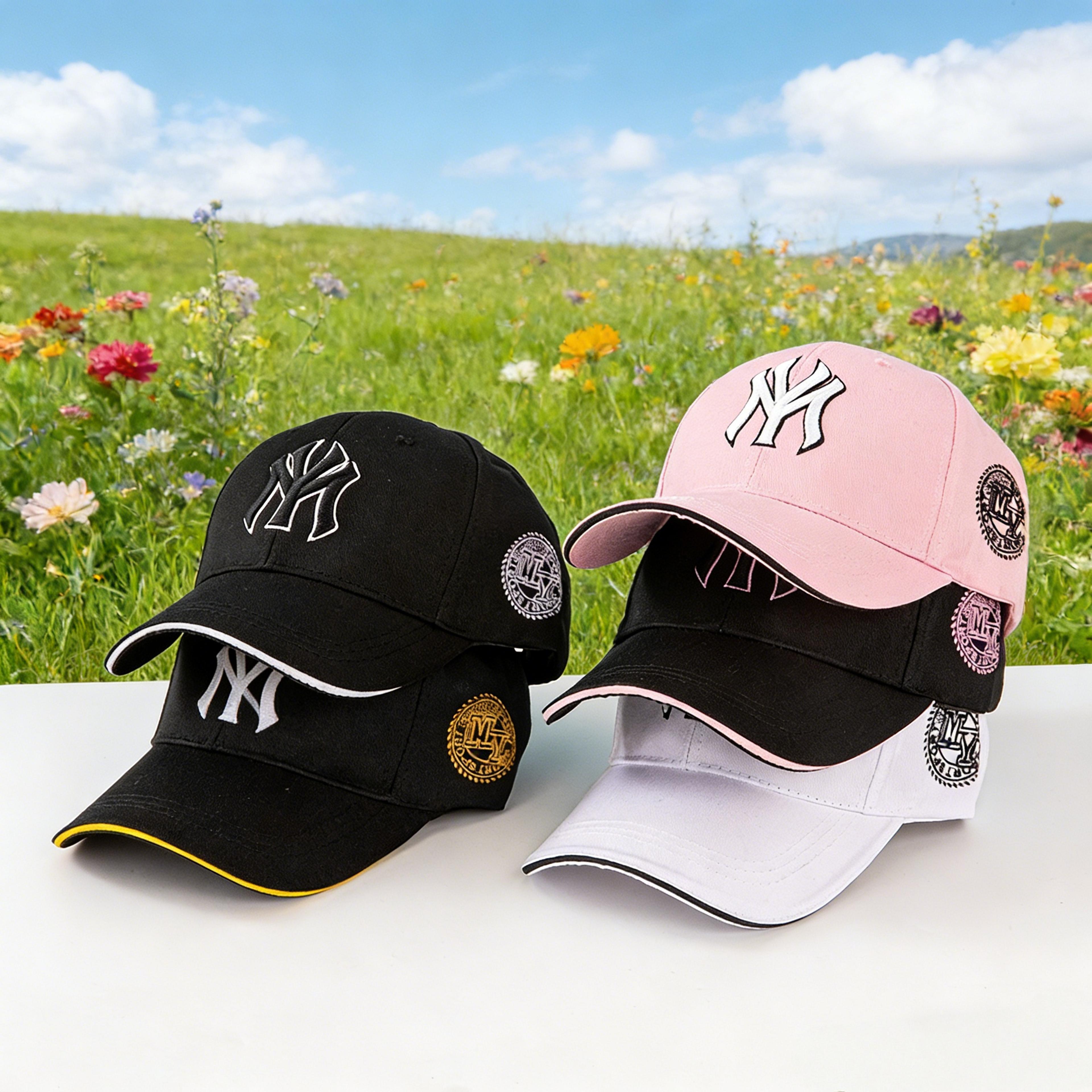unisex fashionable baseball cap adjustable retro badge sun protection casual outdoor hat