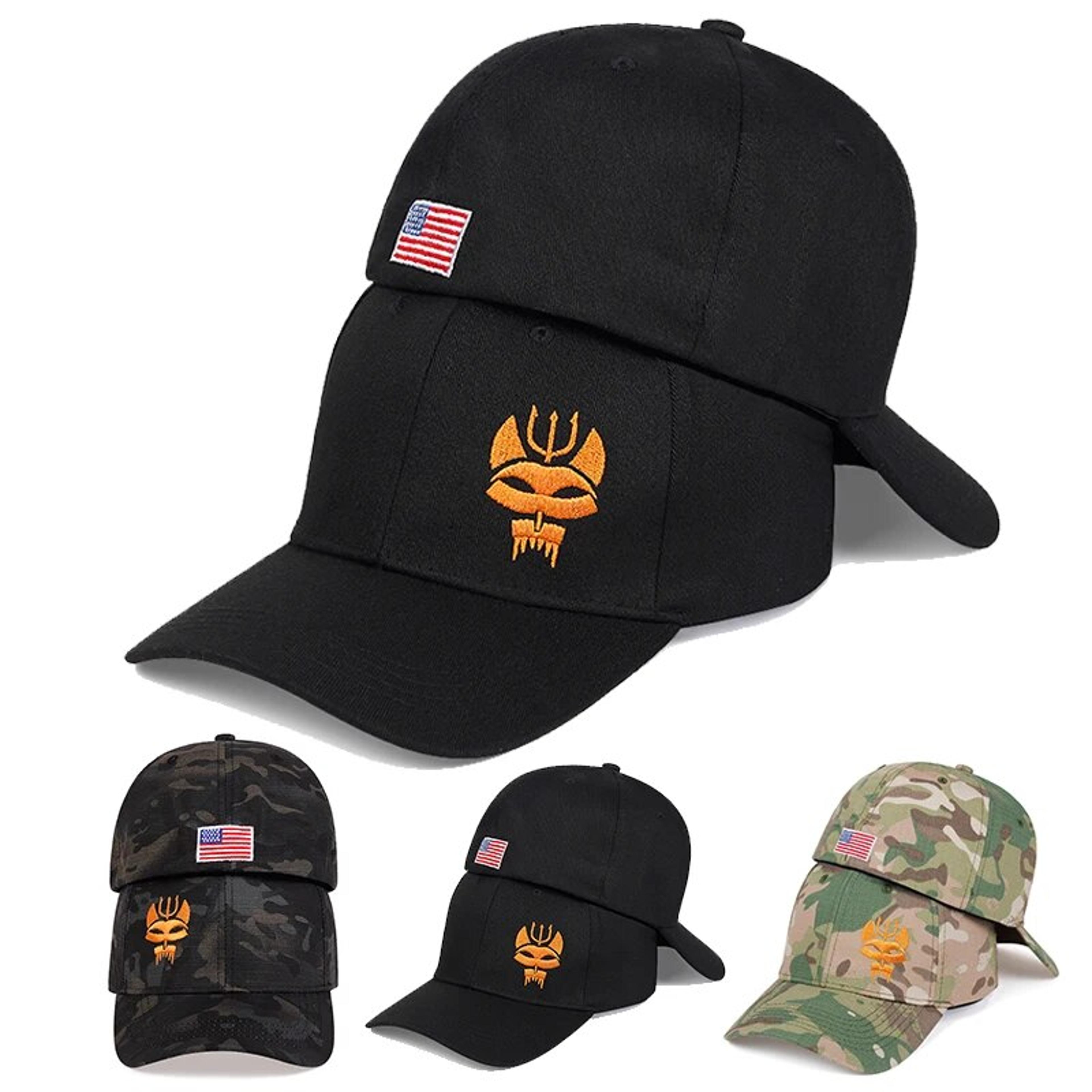 unisex camouflage baseball cap with forked wolf embroidery outdoor adjustable sun hat