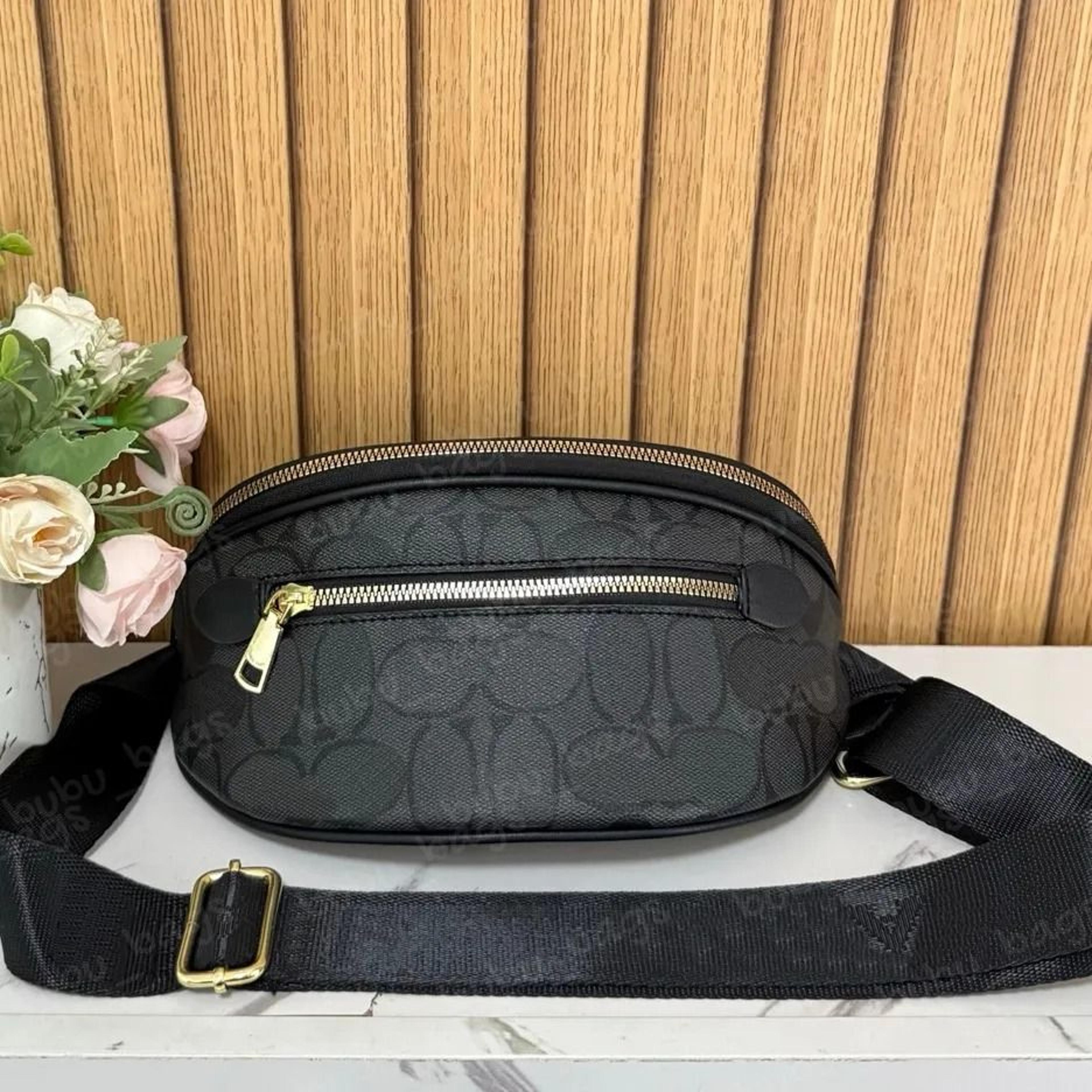unisex nylon fanny pack with adjustable strap and dual zipper compartments
