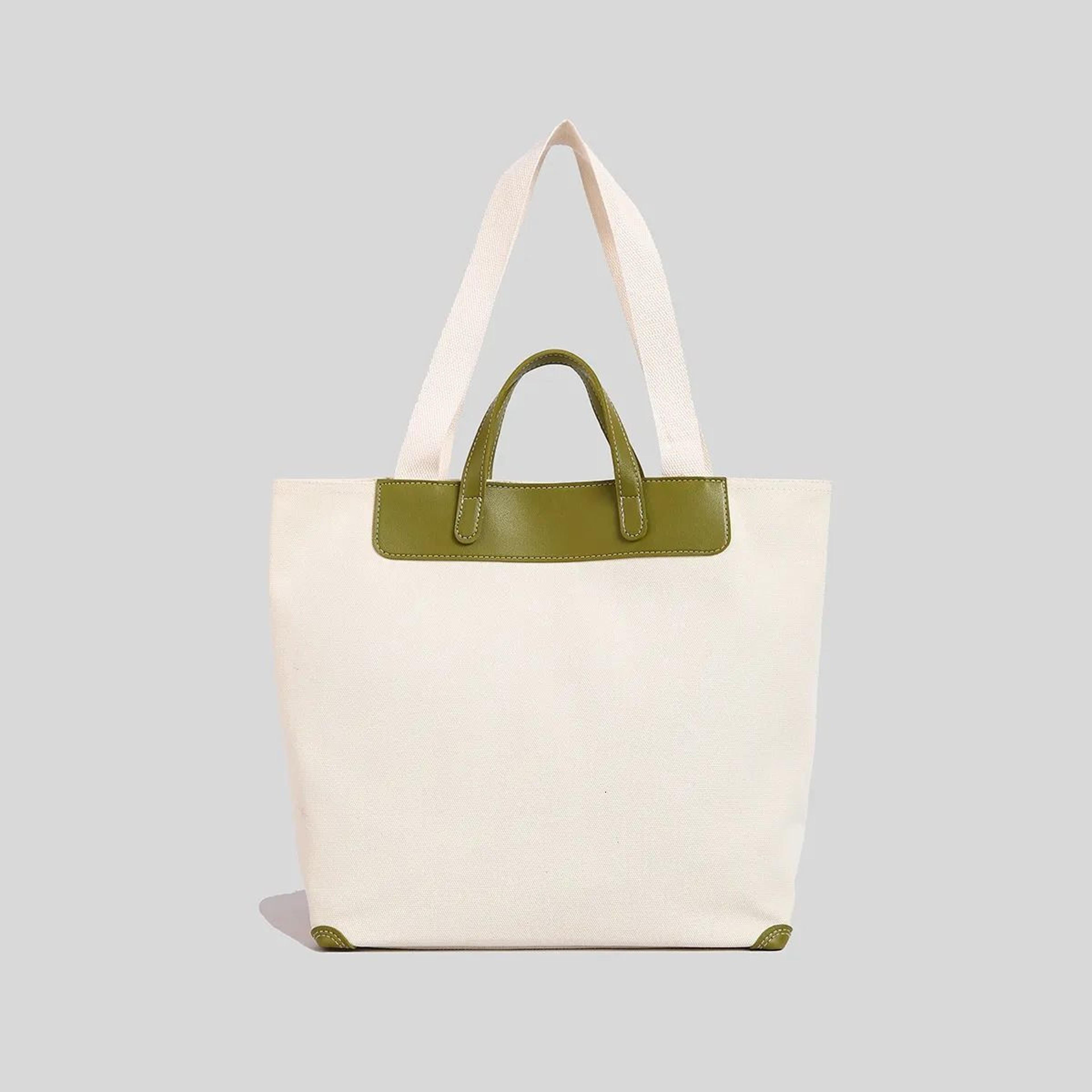 large capacity canvas tote bag for women with customizable logo and shoulder carry