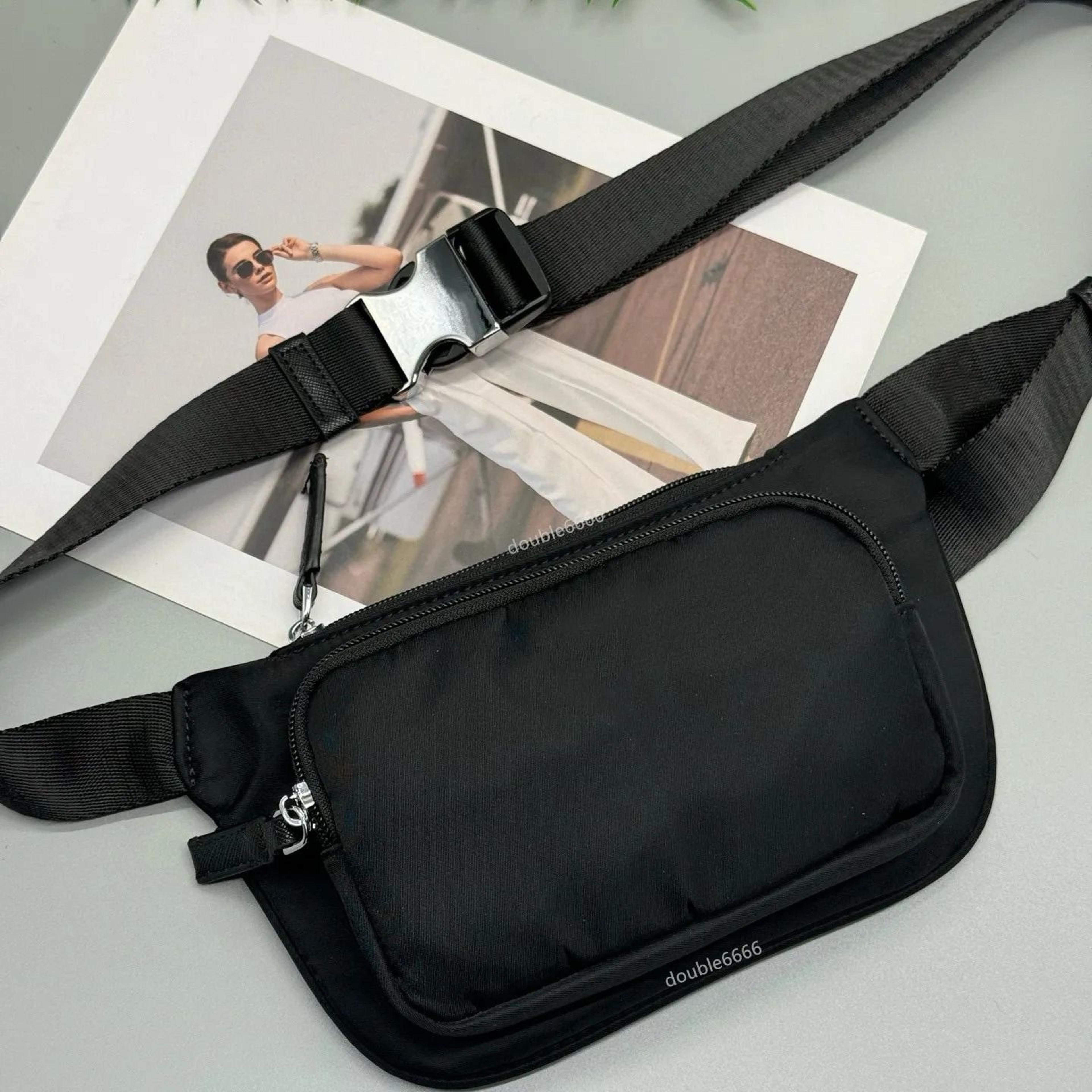 unisex black nylon crossbody bag for everyday work and travel