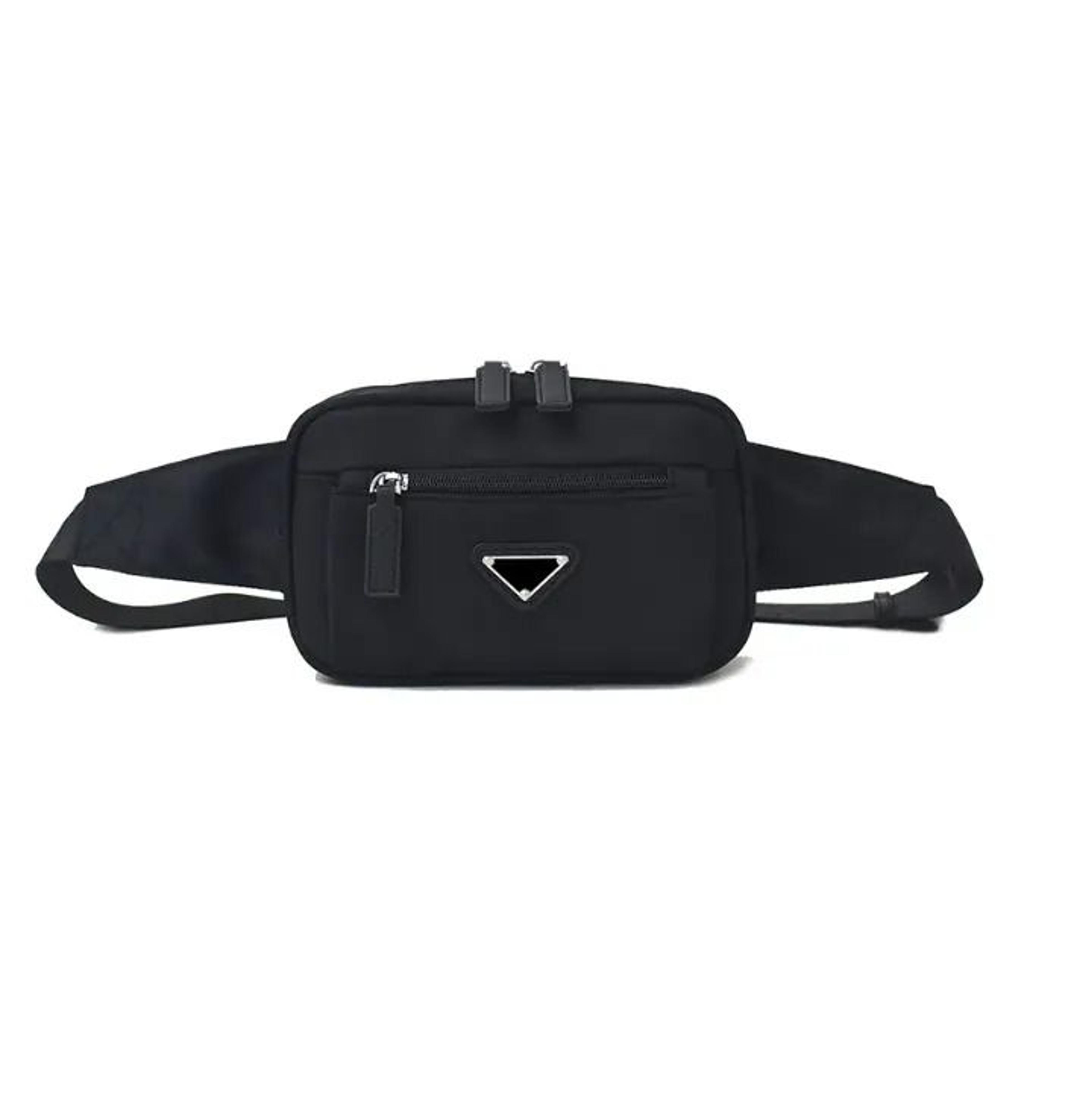 unisex black nylon belt bag athleisure waist pack and crossbody chest bag