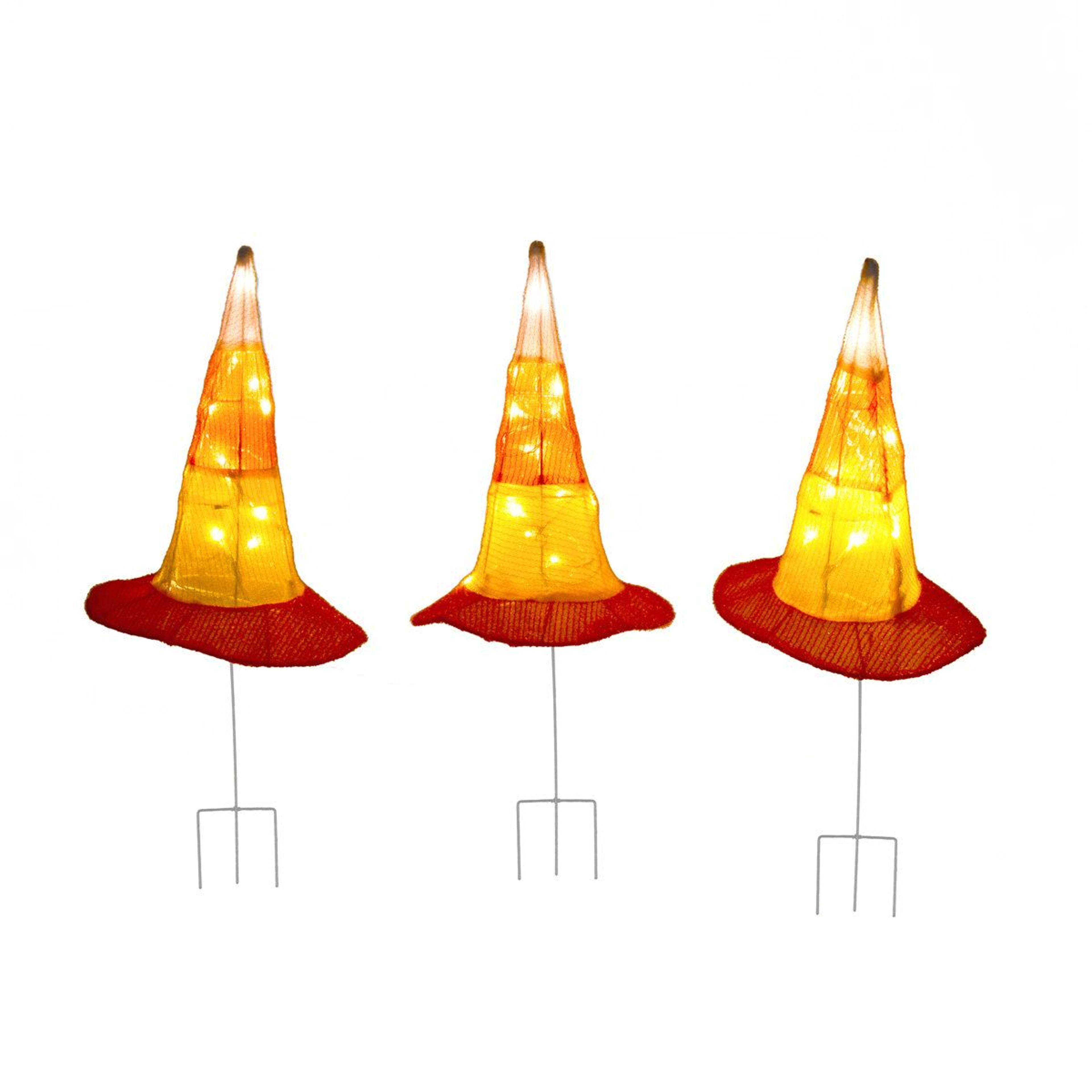 halloween lighted witch hat decorations with battery operated led lights
