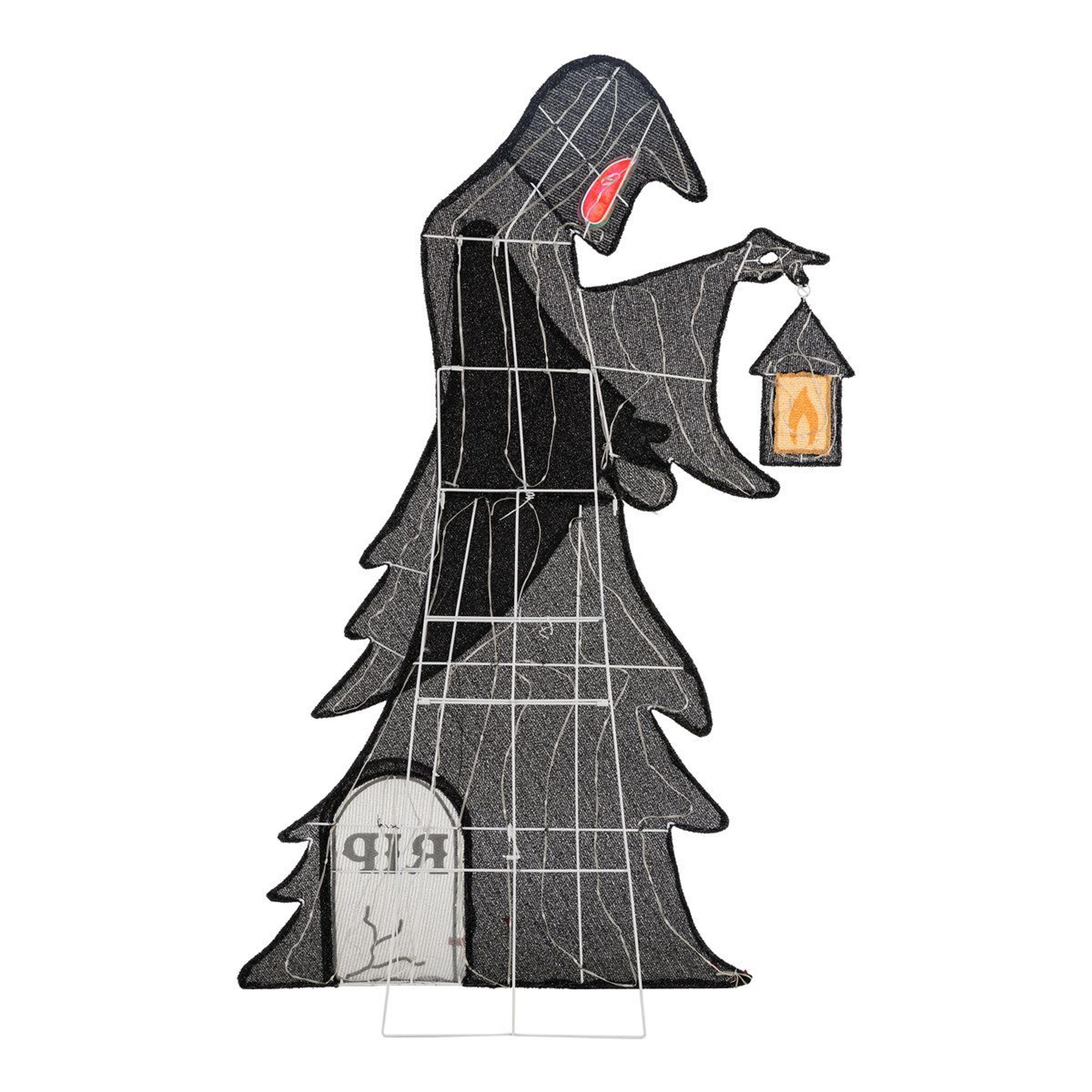 lighted halloween grim reaper outdoor decoration with warm white led lights