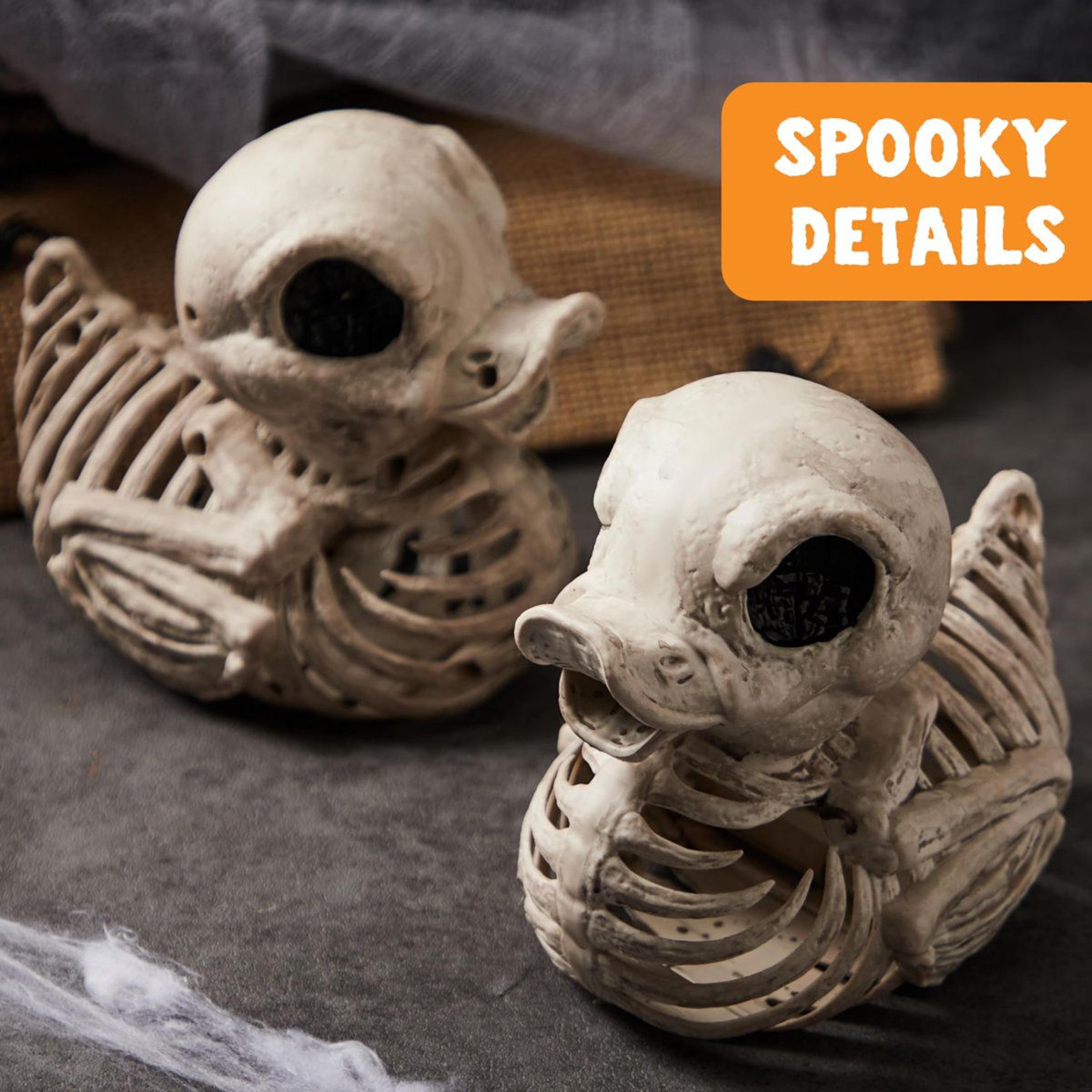 halloween duck skeleton decorations white plastic spooky indoor outdoor props