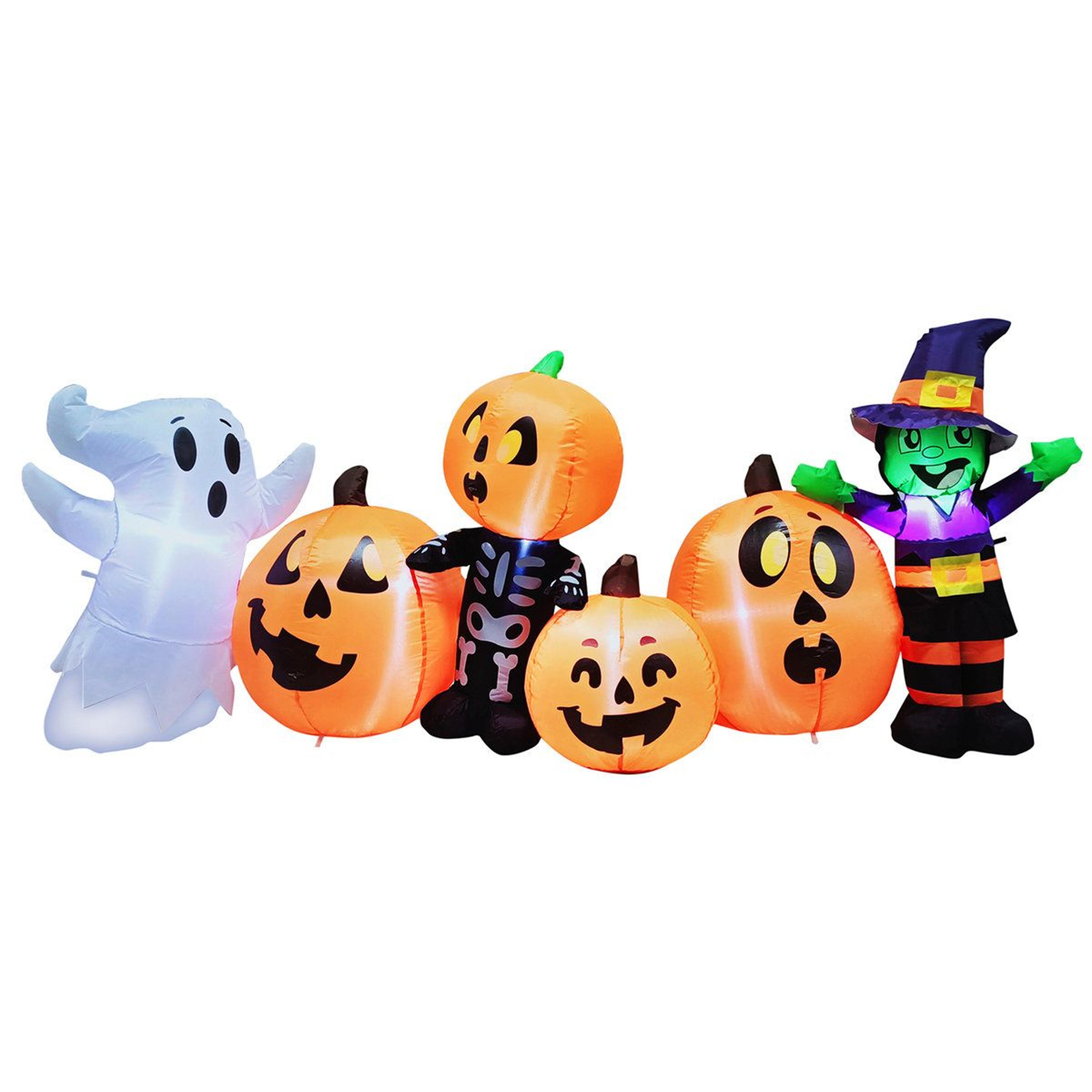 halloween inflatable yard decoration with pumpkins ghosts and led lights