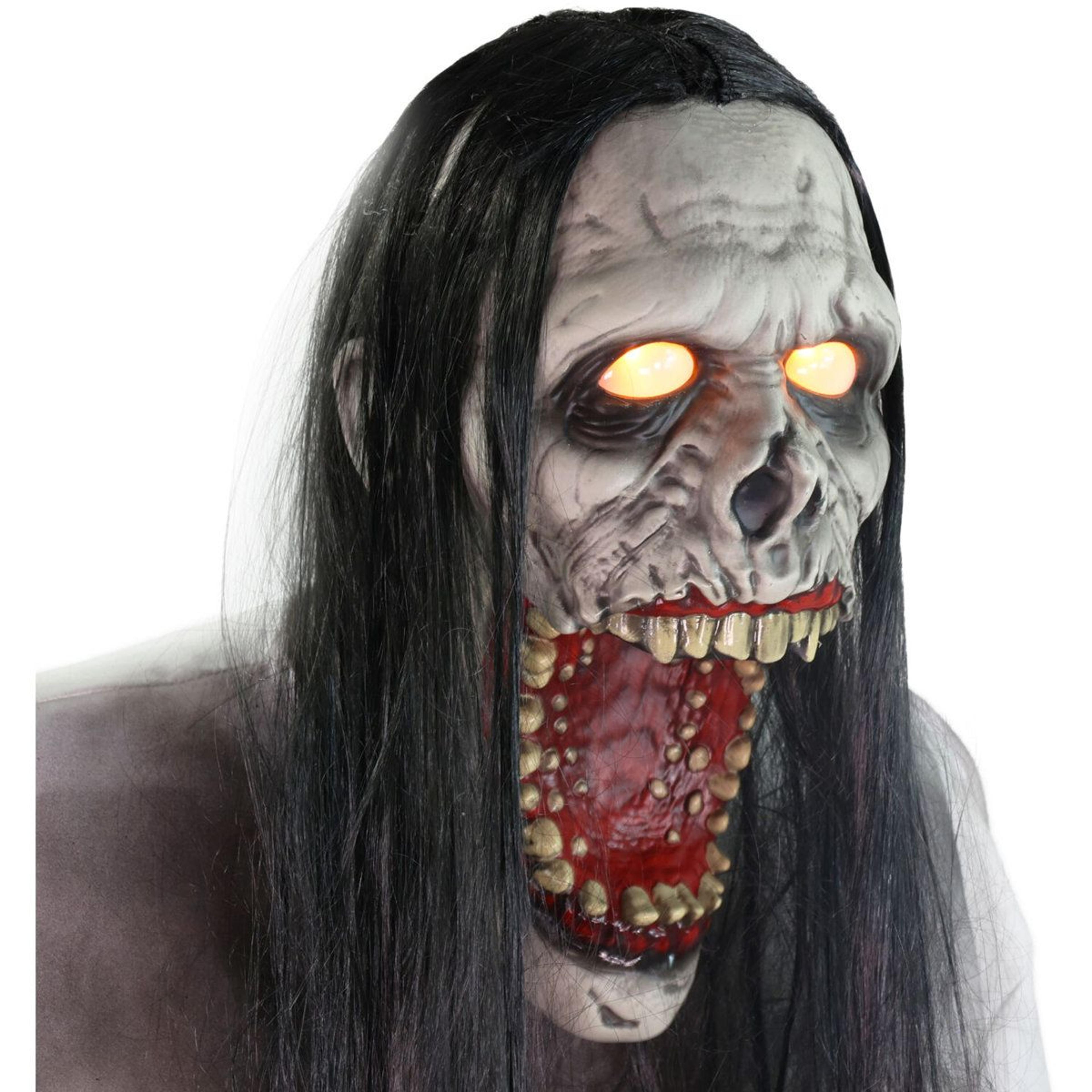 life size lurching woman halloween animatronic with led lights and sound