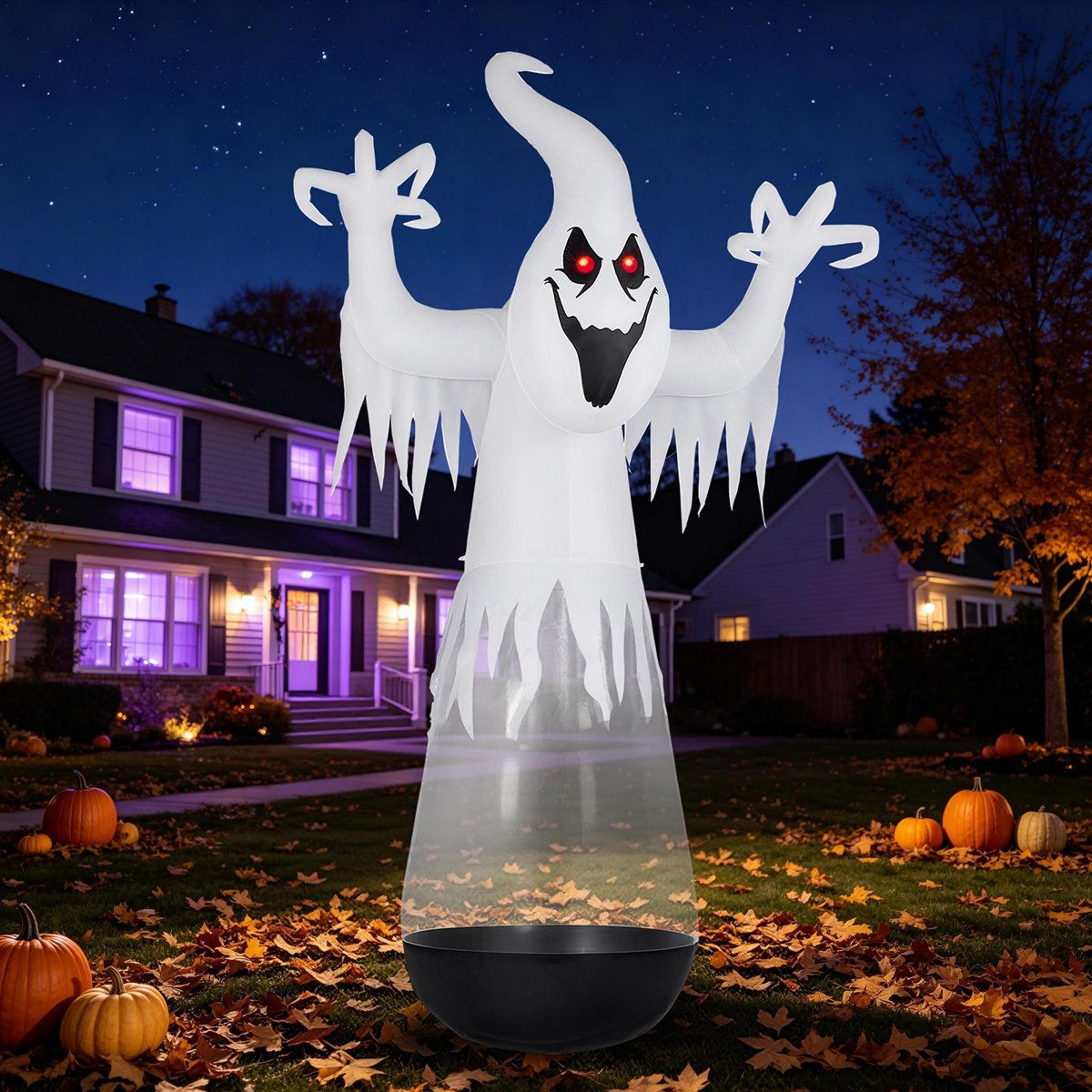 inflatable halloween ghost with led lights for outdoor yard decorations