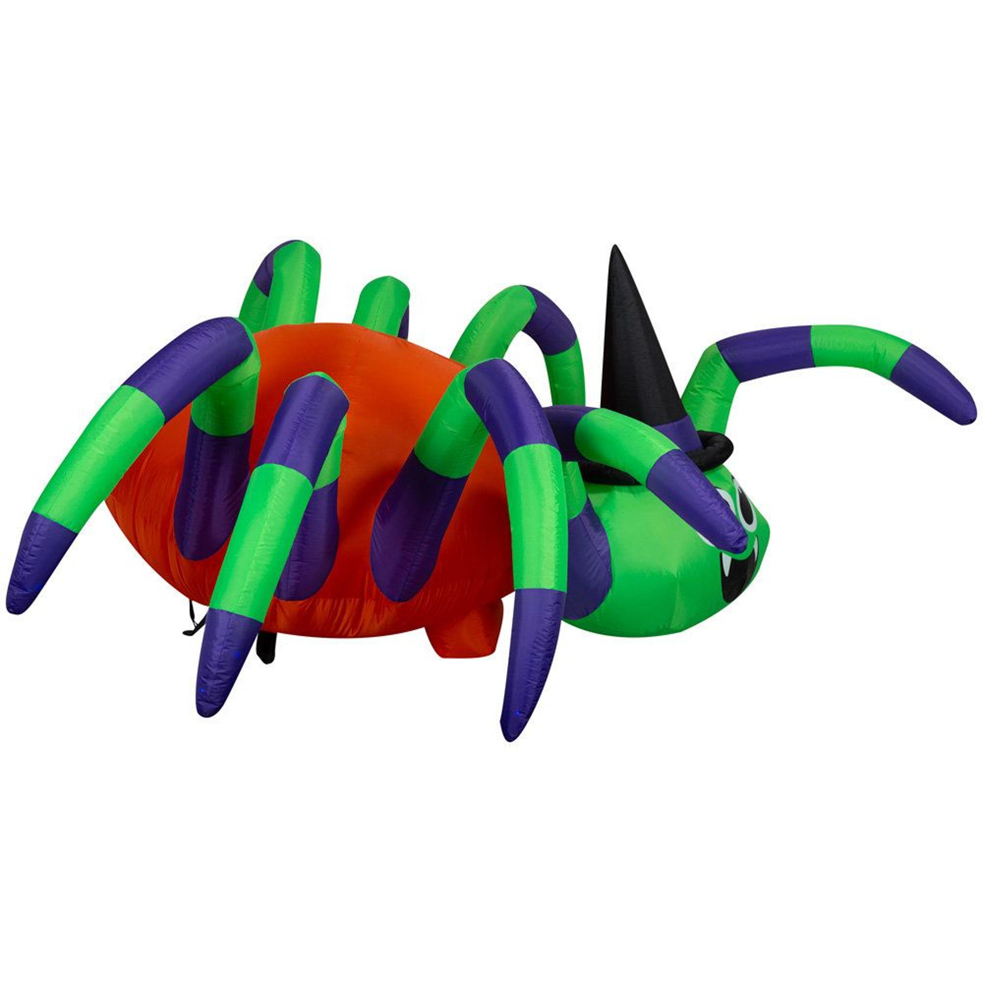 animated halloween inflatable spider with rainbow lights and moving head