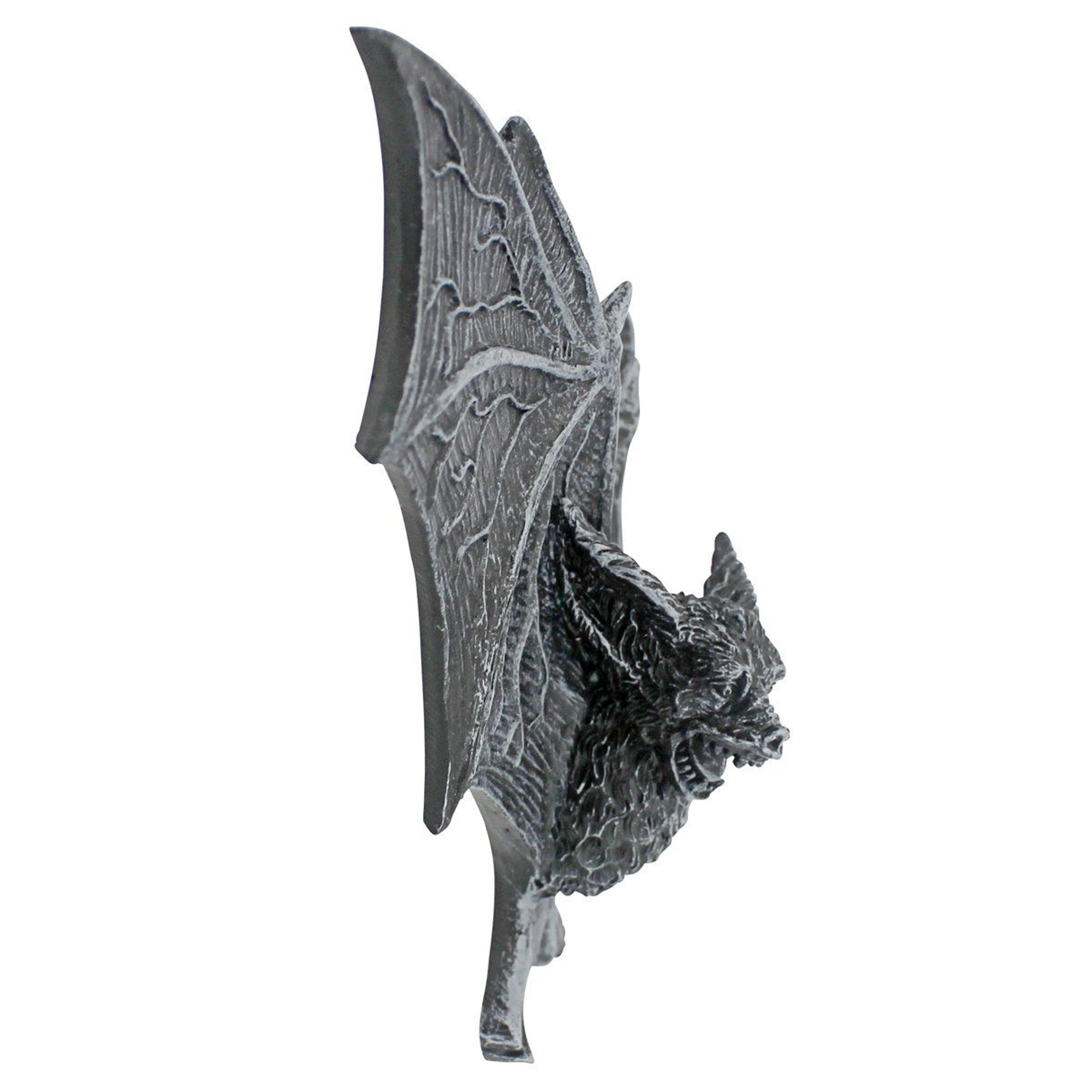 halloween bat wall decor figurines gray stone finish