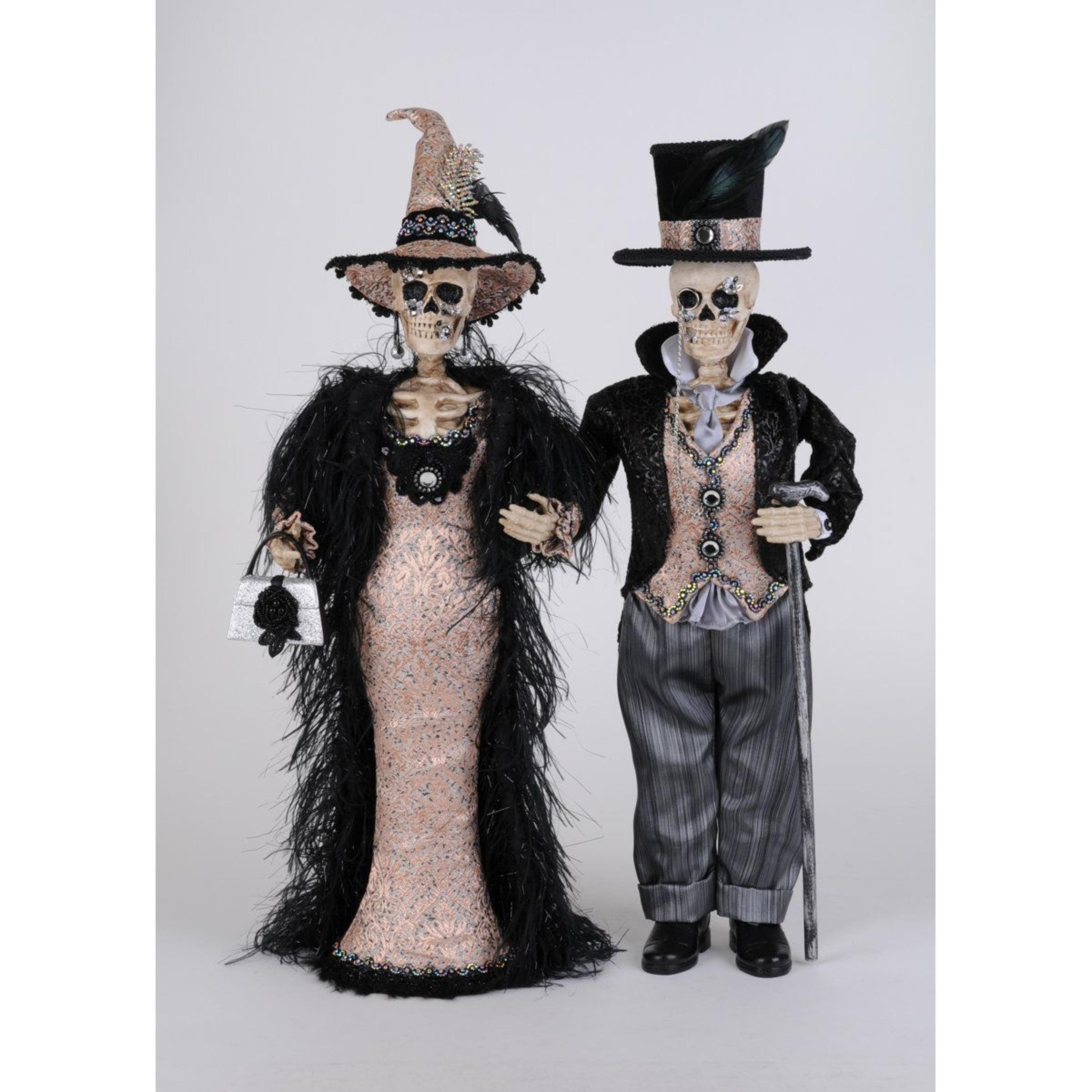 harry and lucy skeleton figurine set elegant halloween couple decor