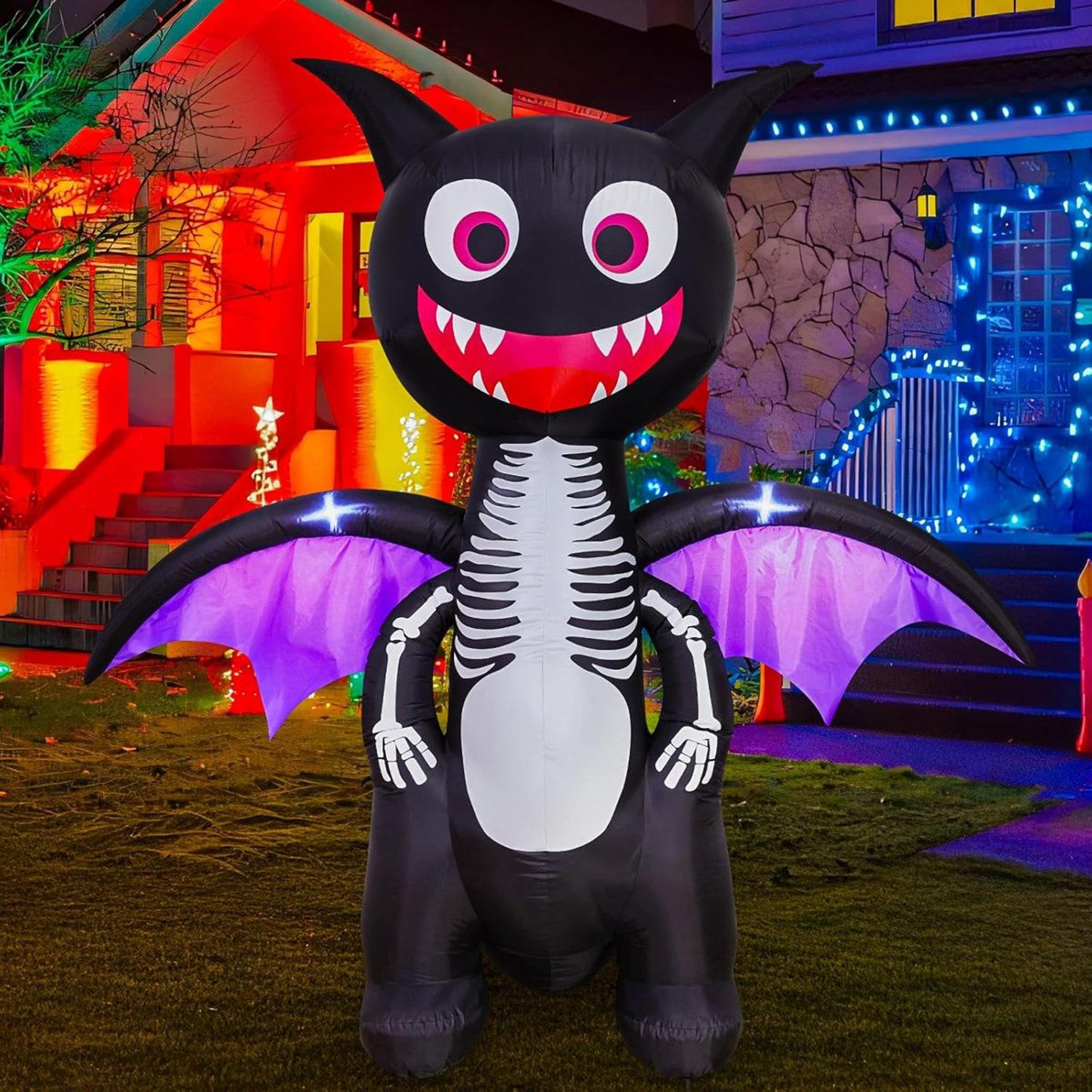 halloween inflatable skeleton dragon outdoor decoration with built in led lights