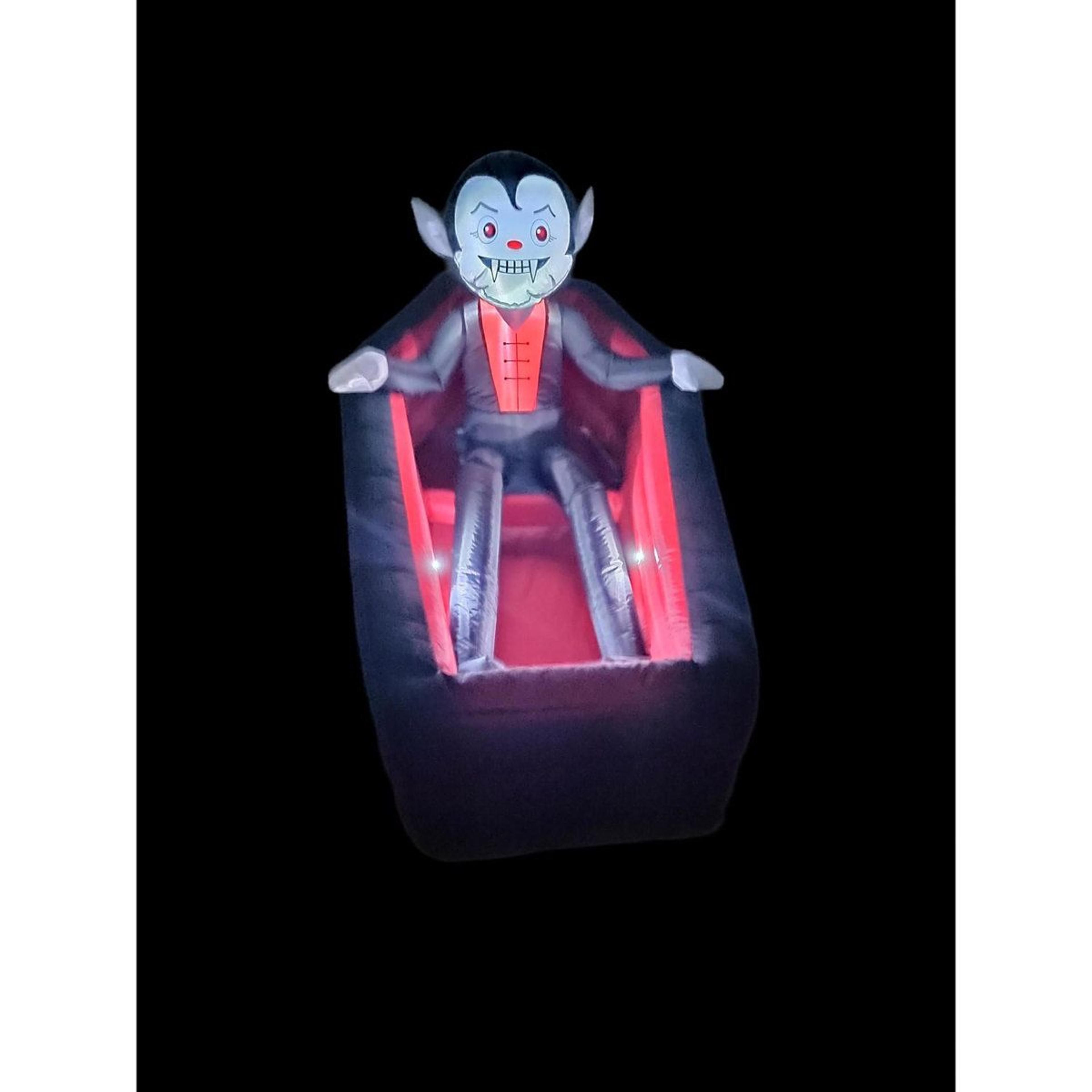 animated rising vampire in coffin outdoor halloween inflatable