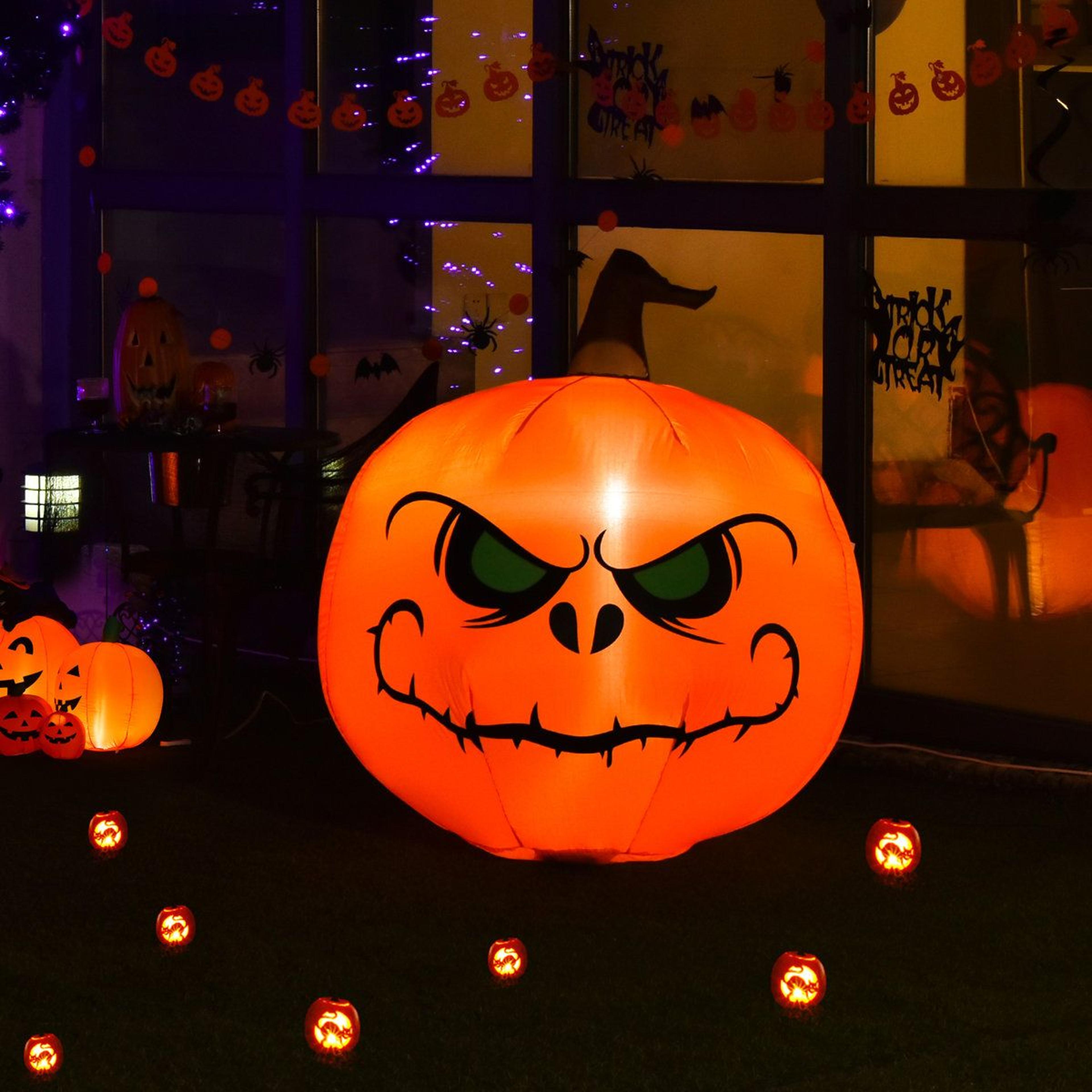 halloween inflatable pumpkin with built in led lights