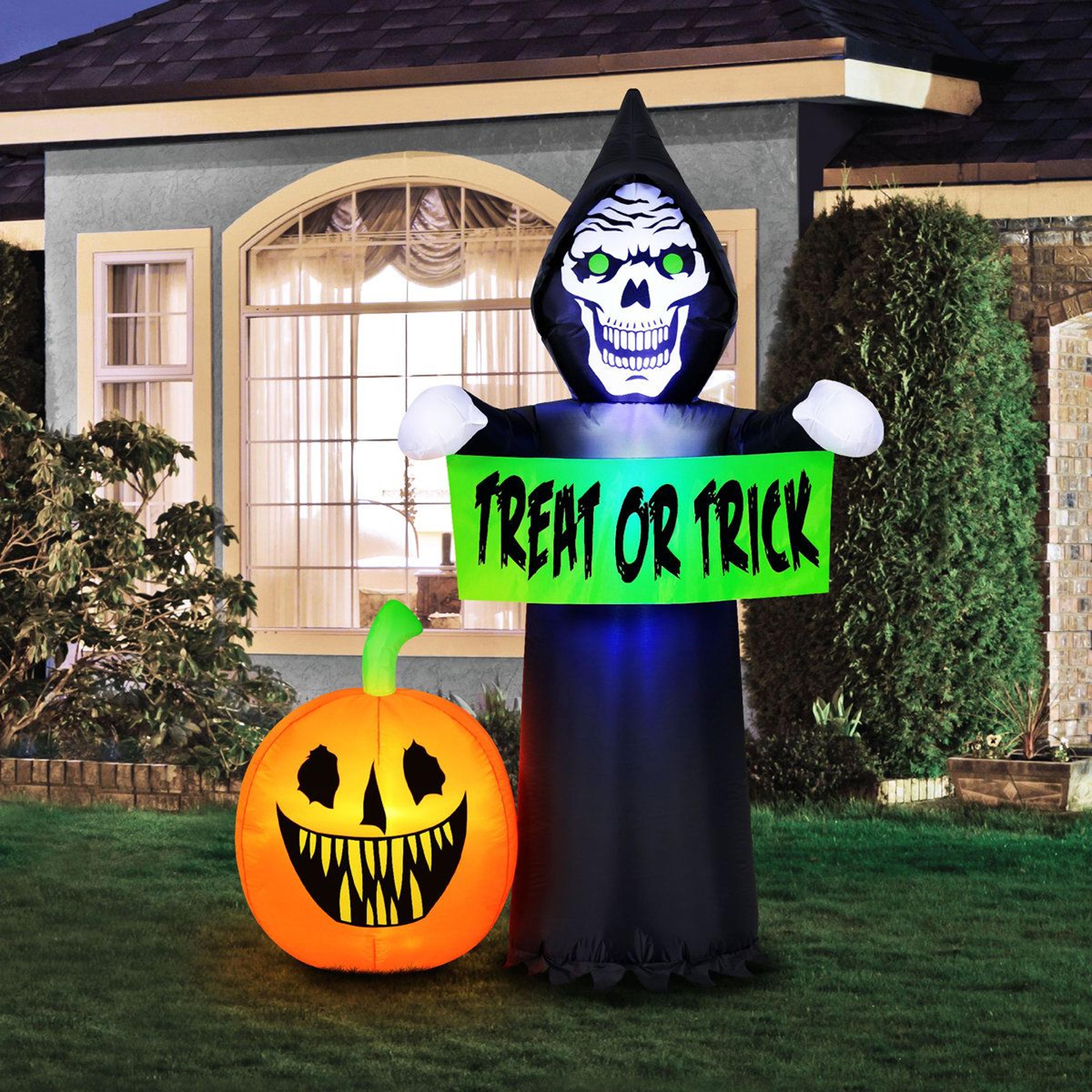 reaper and pumpkin lighted halloween inflatable outdoor yard decoration