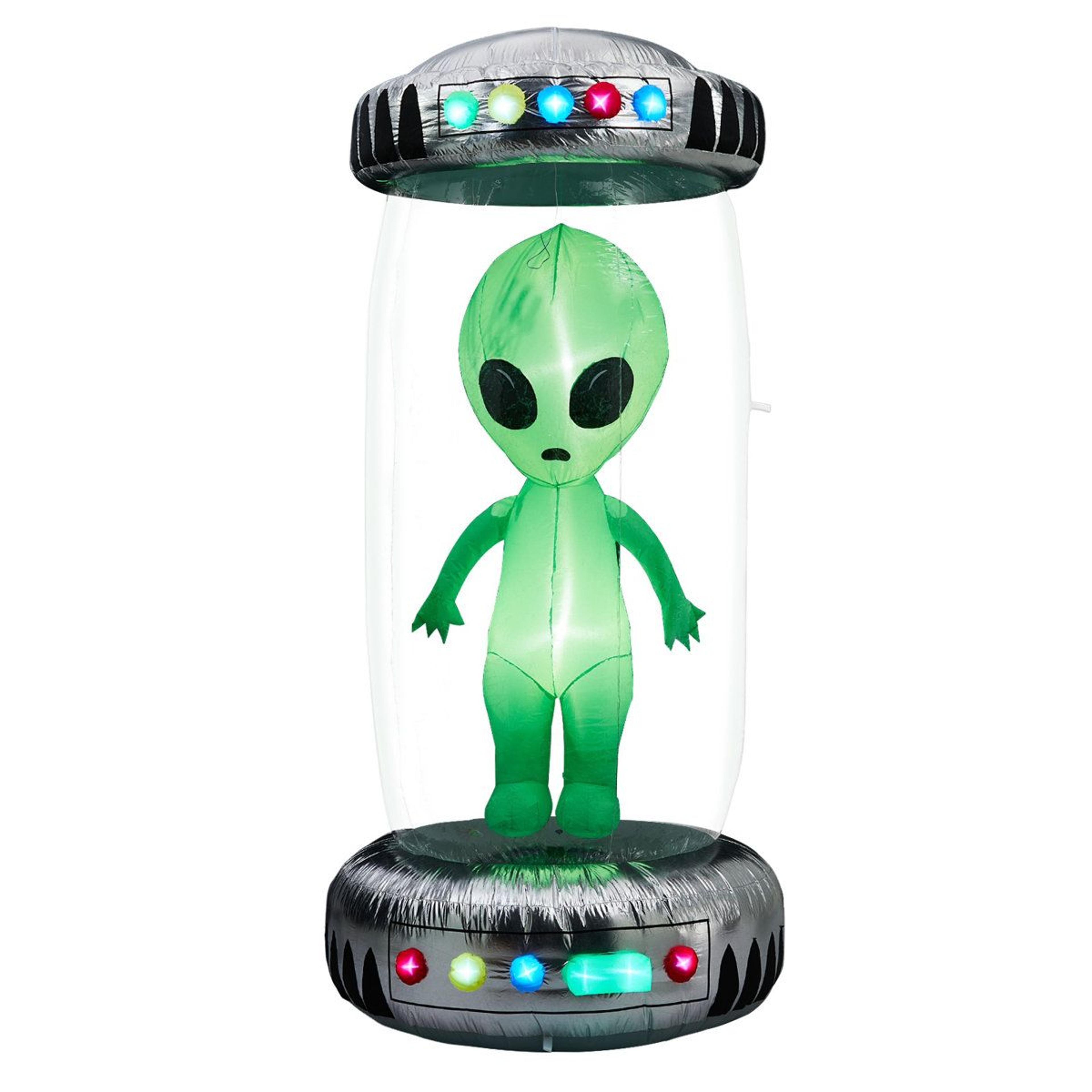 halloween inflatable ufo with alien outdoor lighted decoration