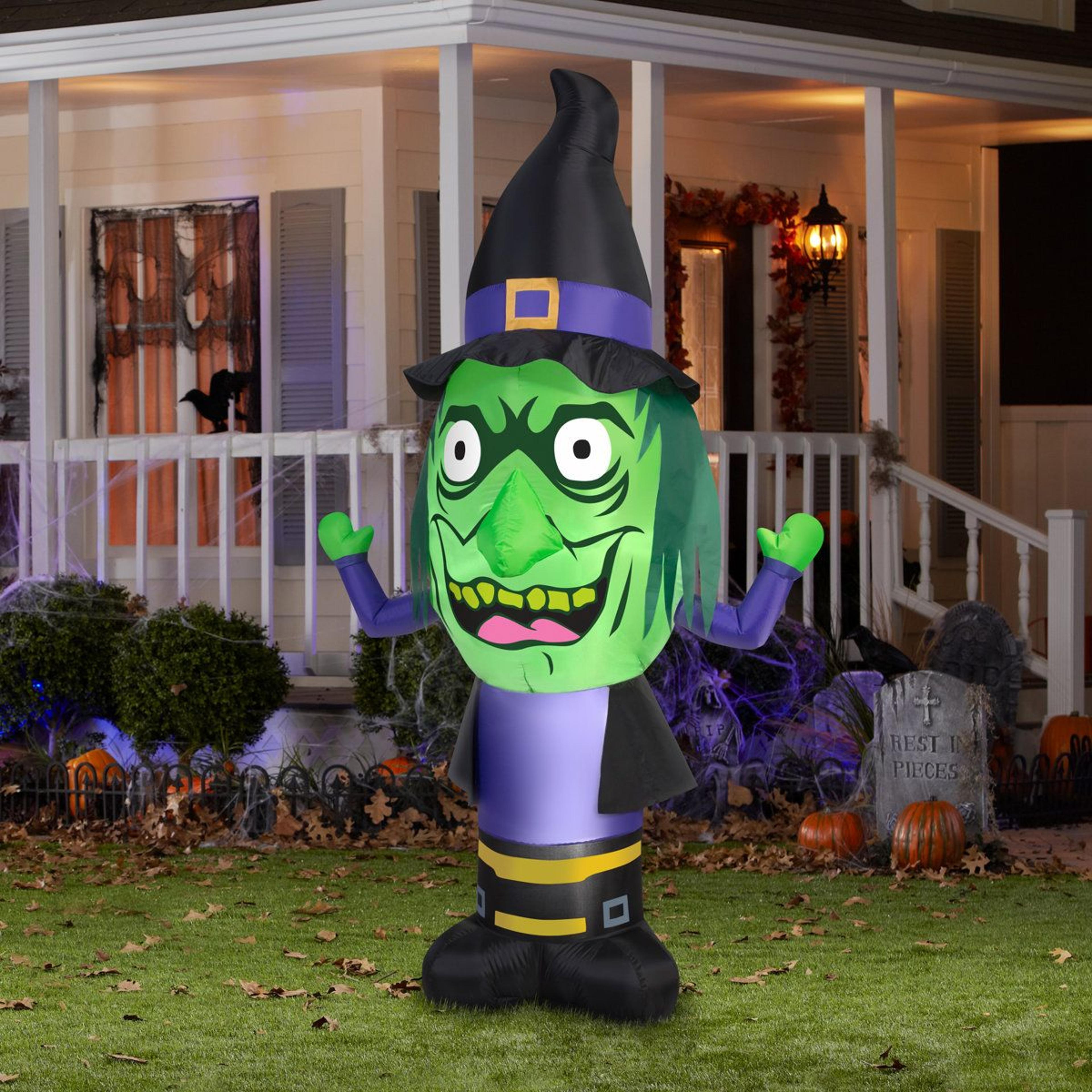 airblown weather resistant polyester halloween outdoor inflatable witch decoration