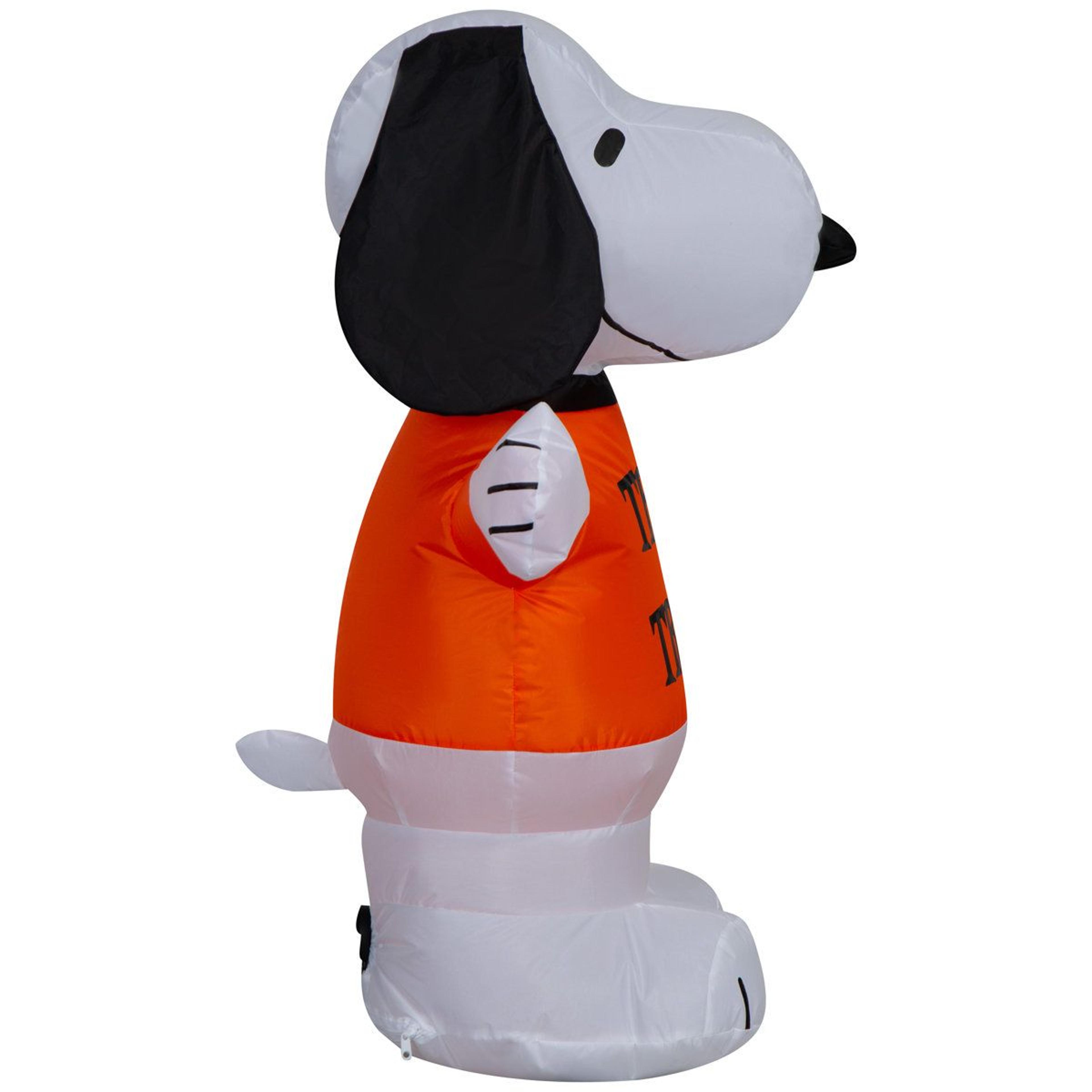 orange plug in outdoor inflatable halloween decoration with bulb