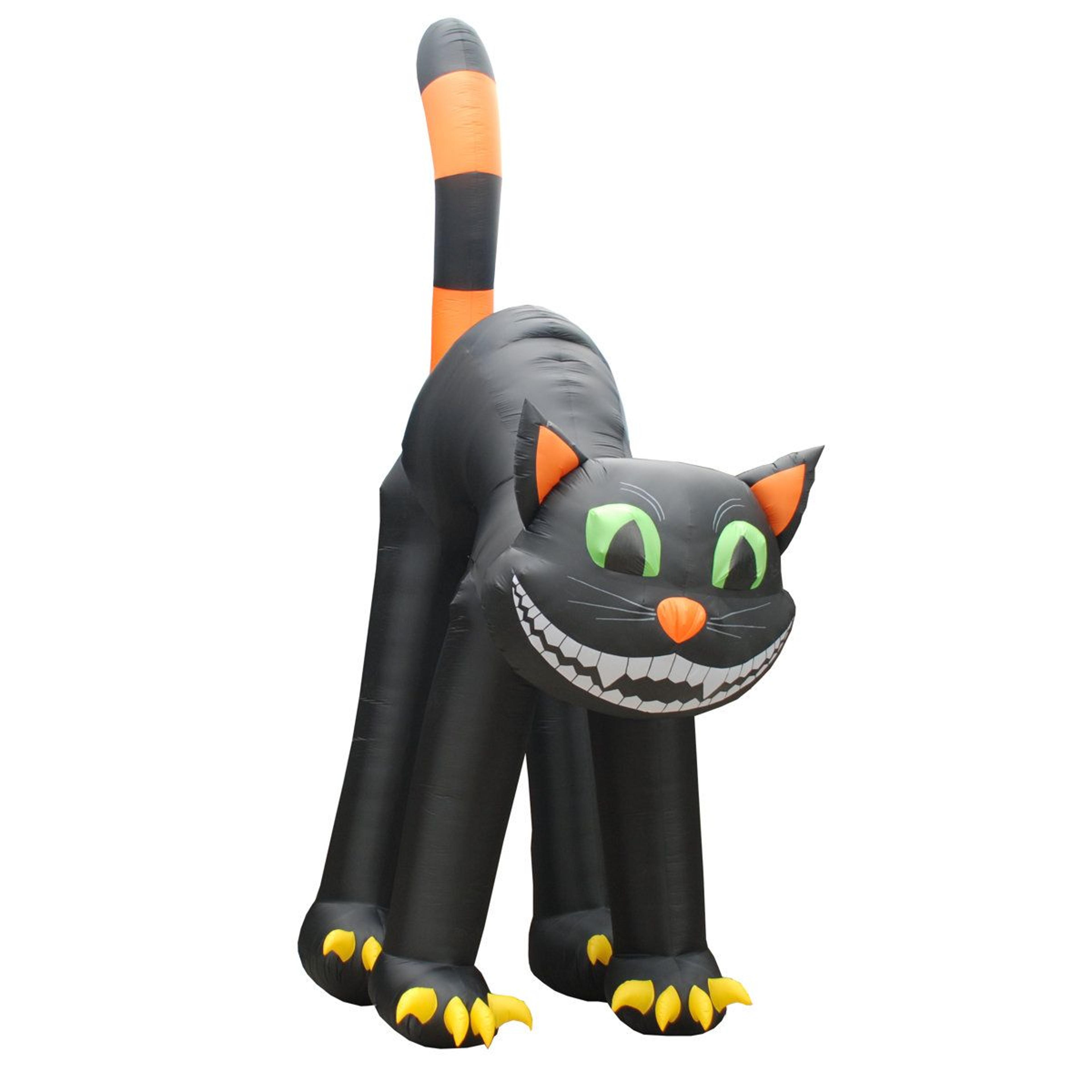 giant black cat inflatable halloween outdoor decoration with lights