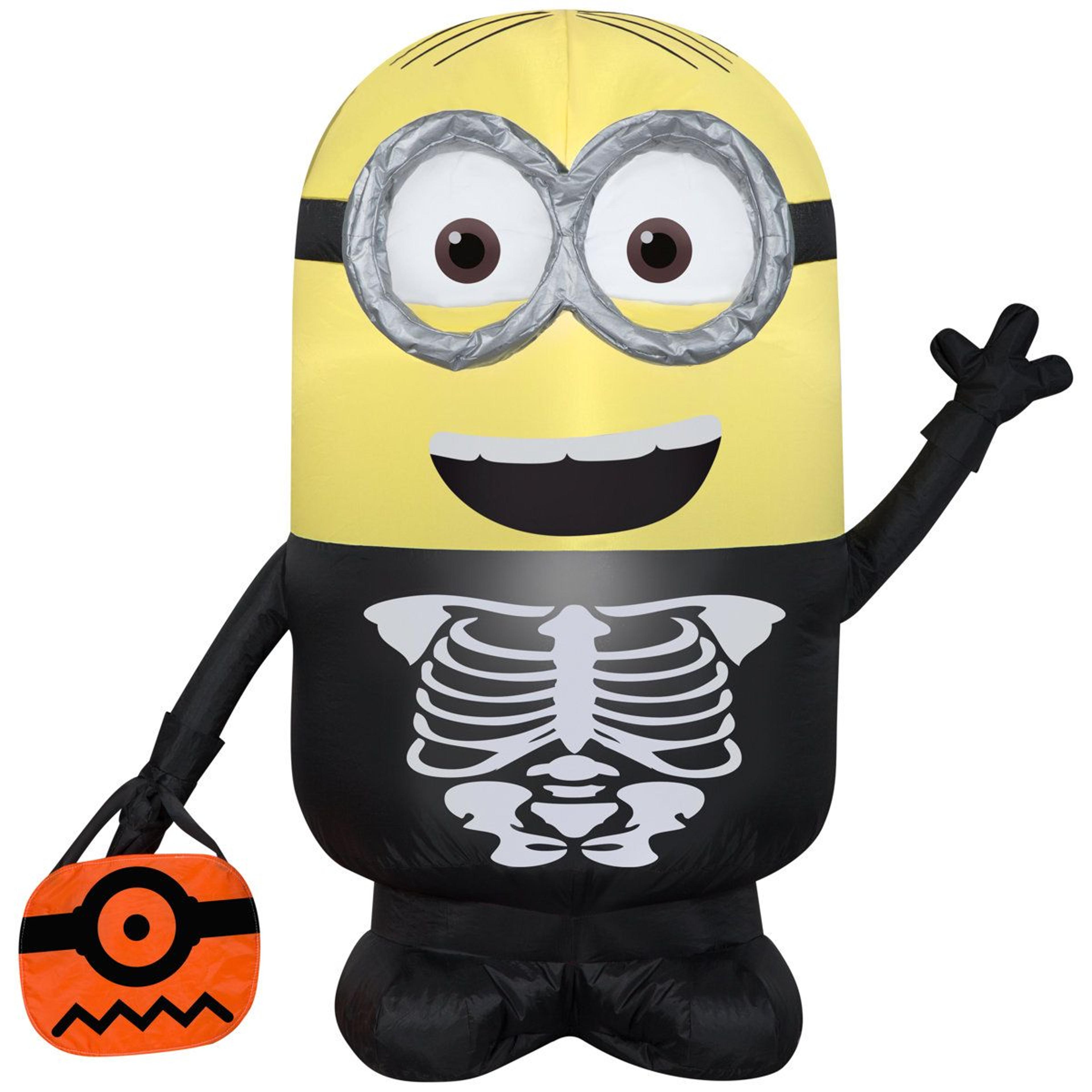 inflatable halloween outdoor decoration black and yellow polyester lighted lawn accent