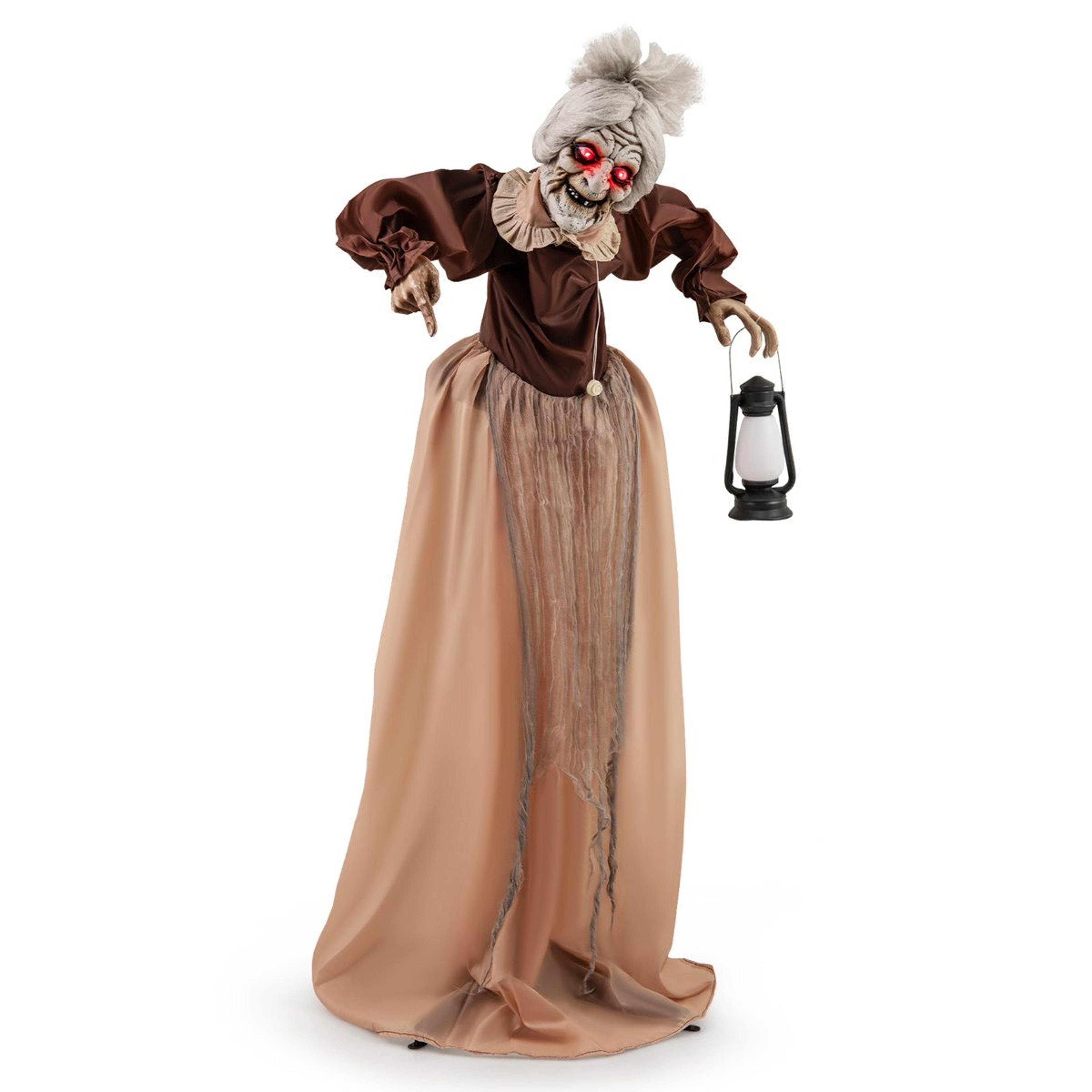 freestanding zombie halloween outdoor decoration battery powered brown figurine