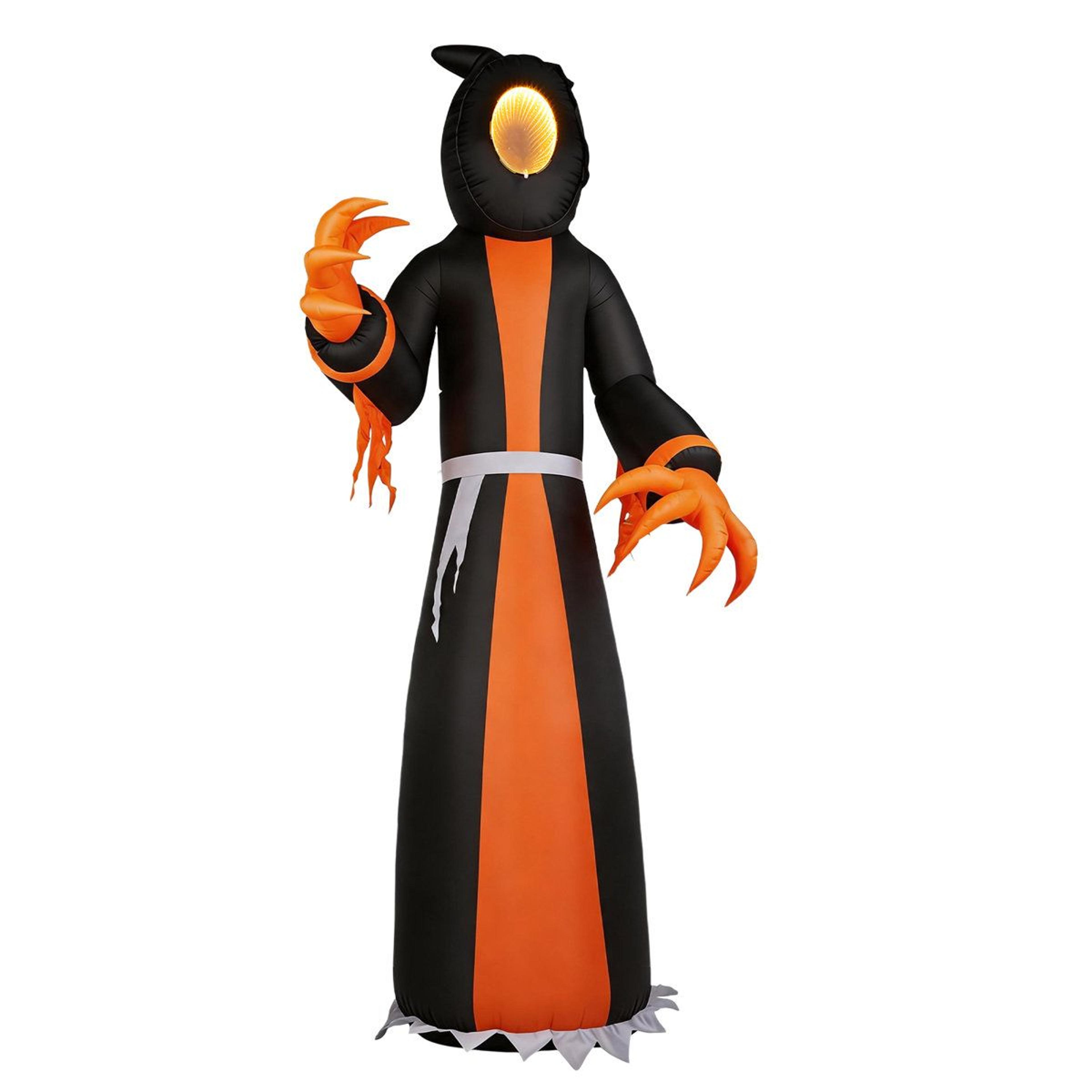 halloween inflatable tunnel with reaper design and mirror led lights