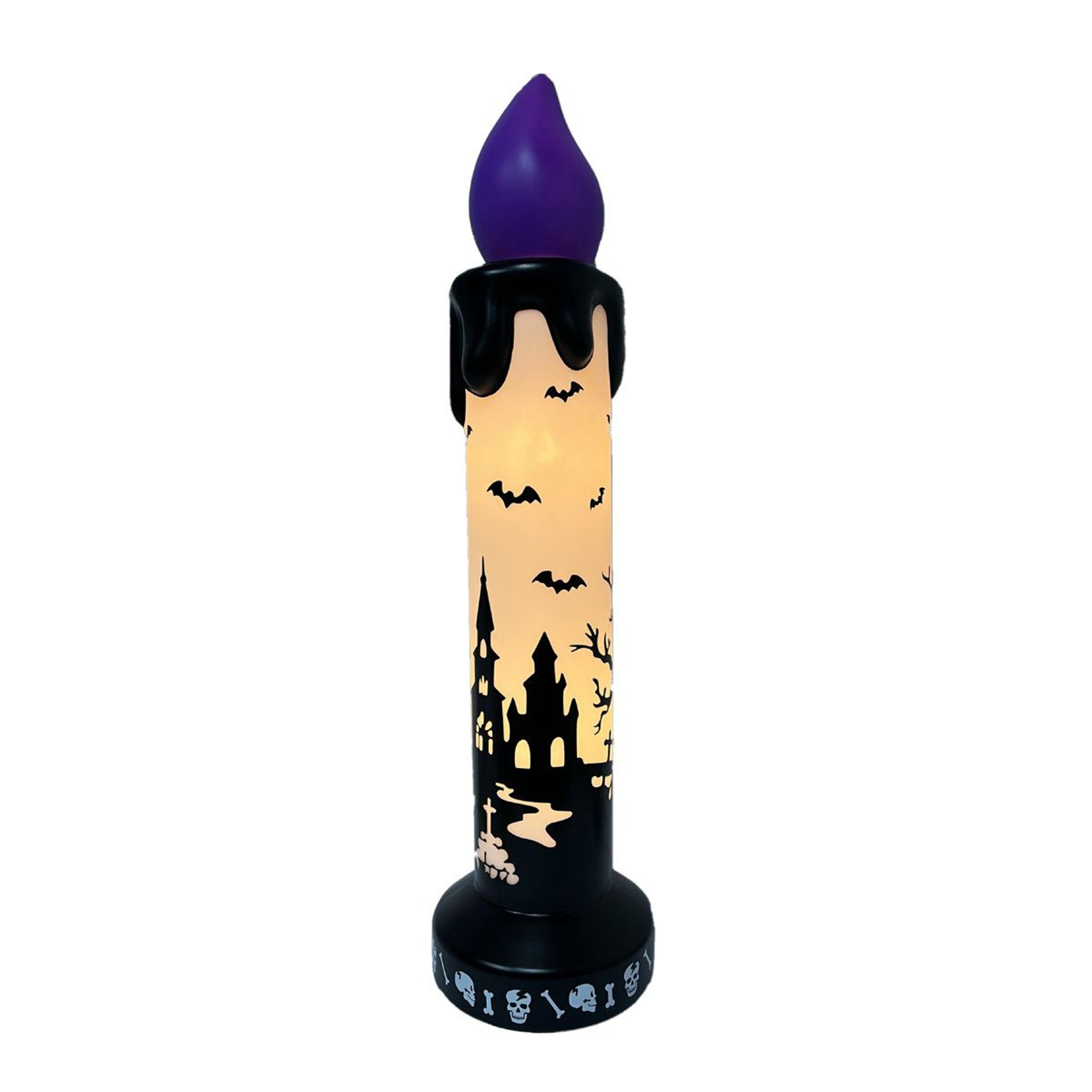 halloween candle decoration with white led lighting