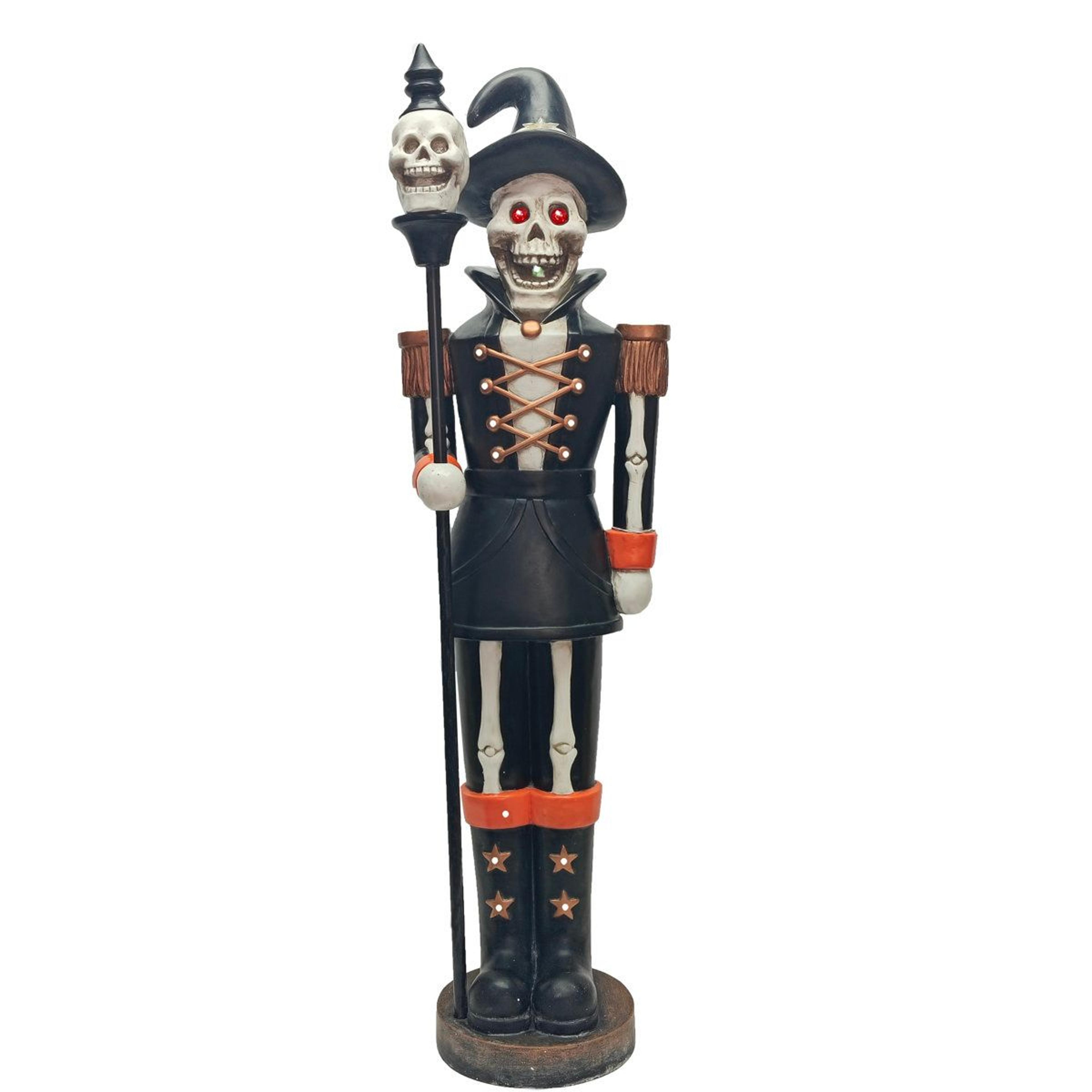 lighted skull commander halloween skeleton soldier outdoor decoration