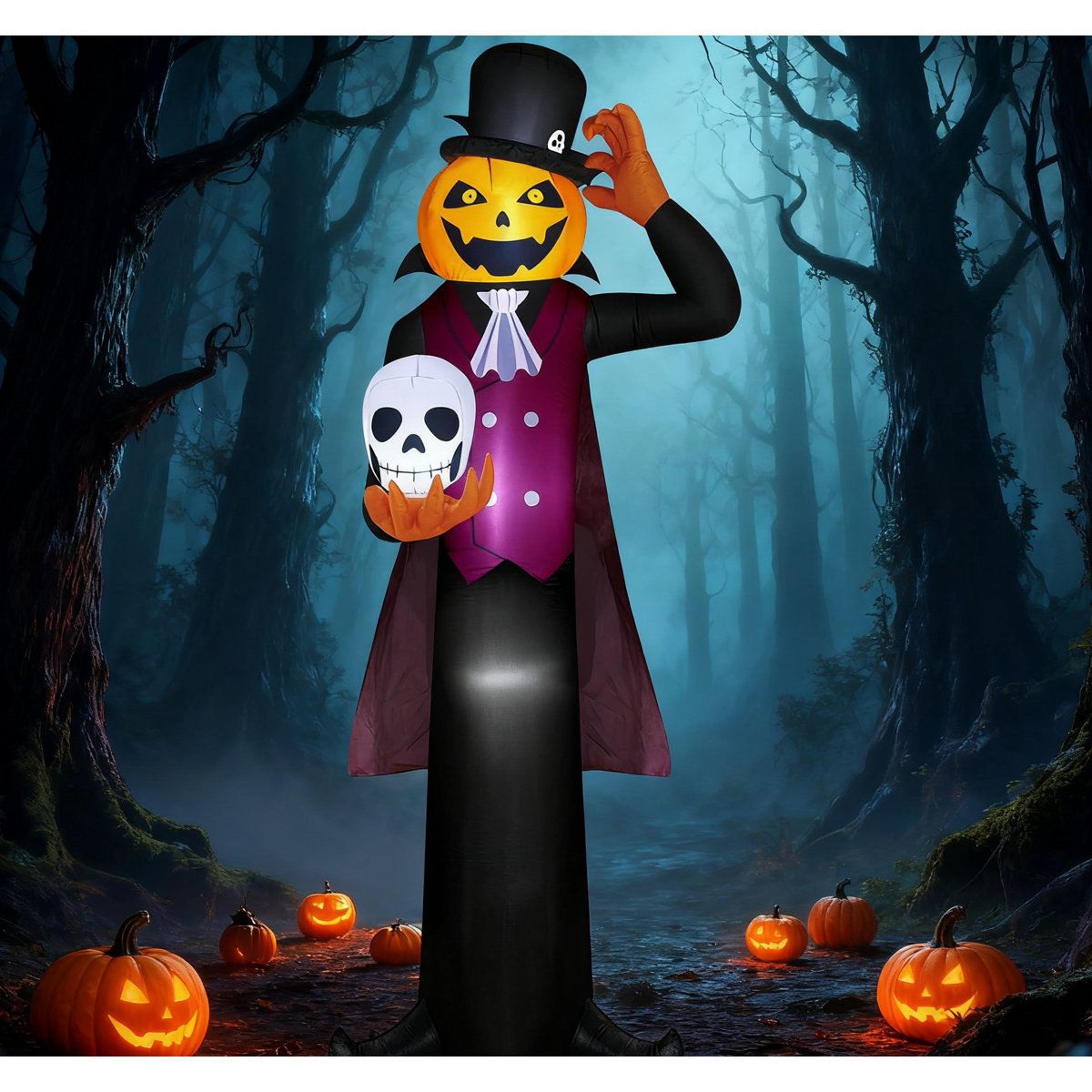 halloween inflatable outdoor decoration with led lights and weather resistant design