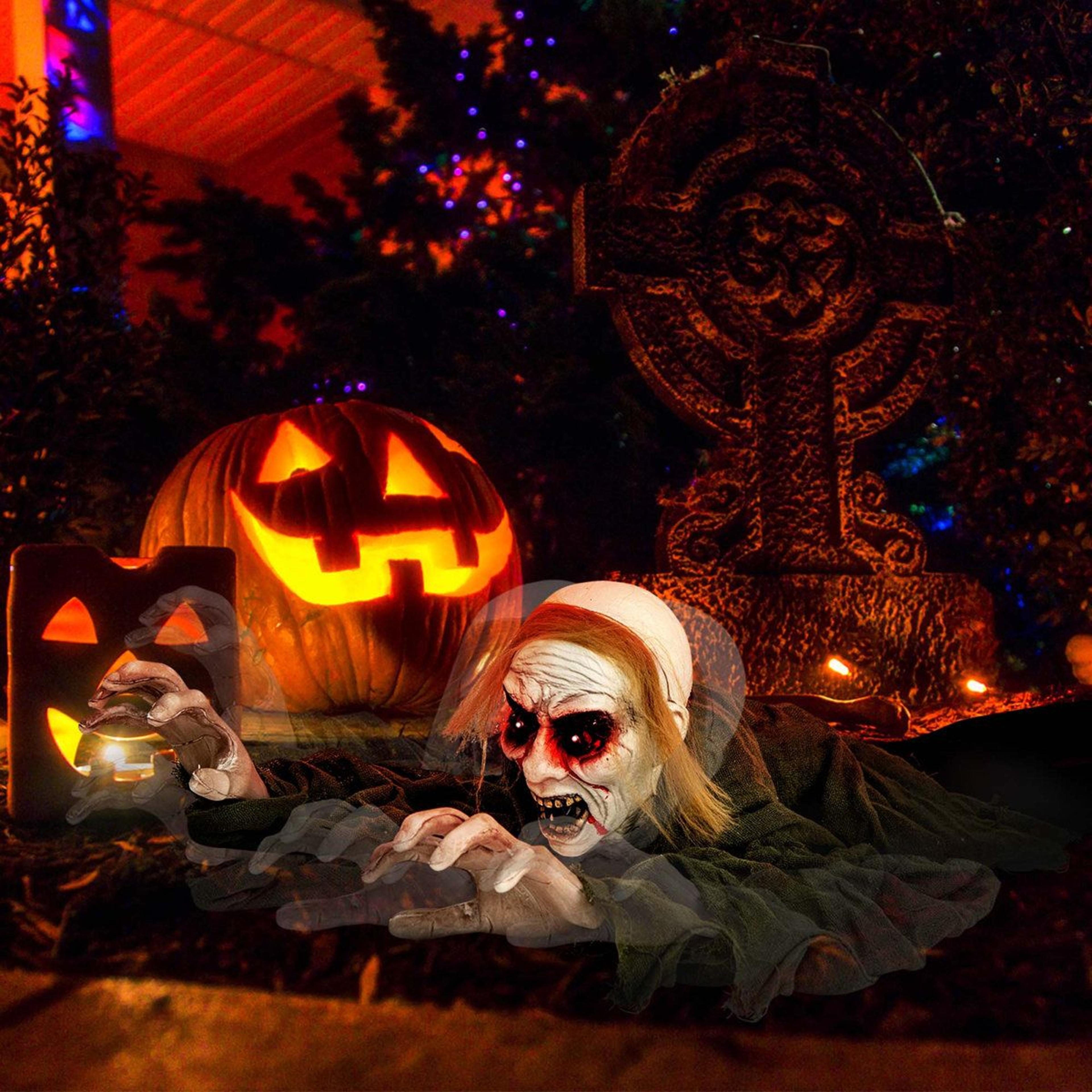 animated led halloween ghost garden stake decoration