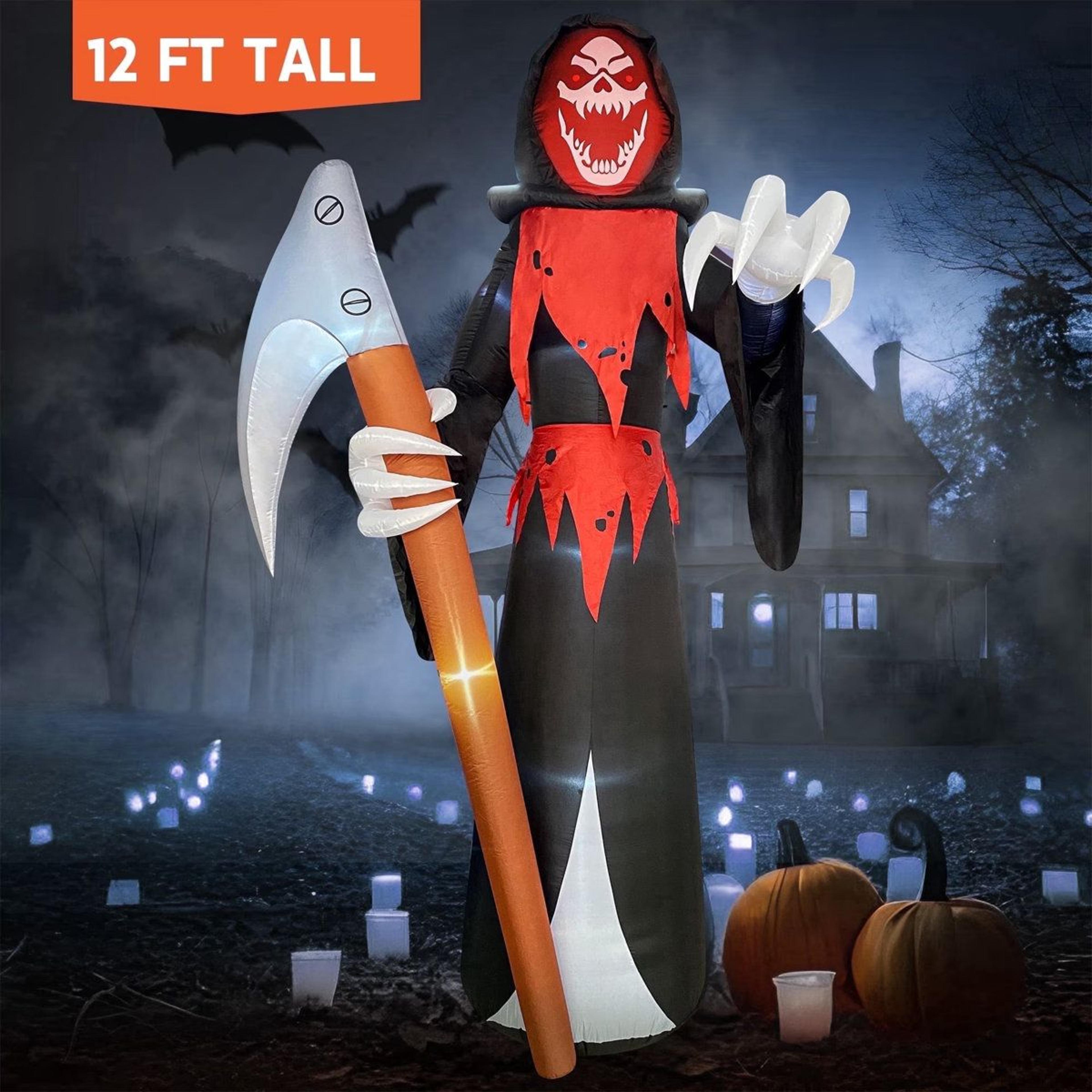 halloween inflatable grim reaper decoration with led lights