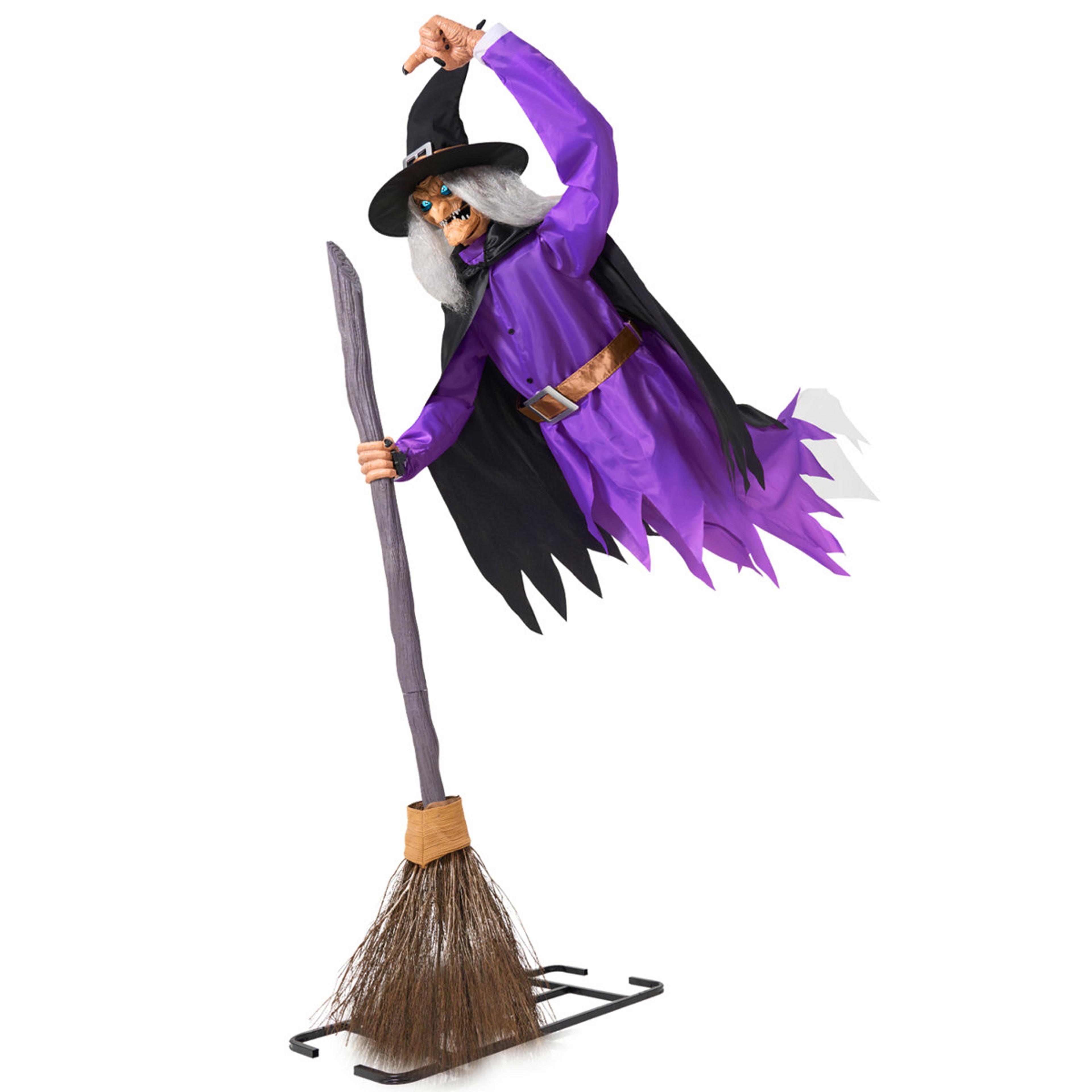 animated flying witch halloween decoration with led lights