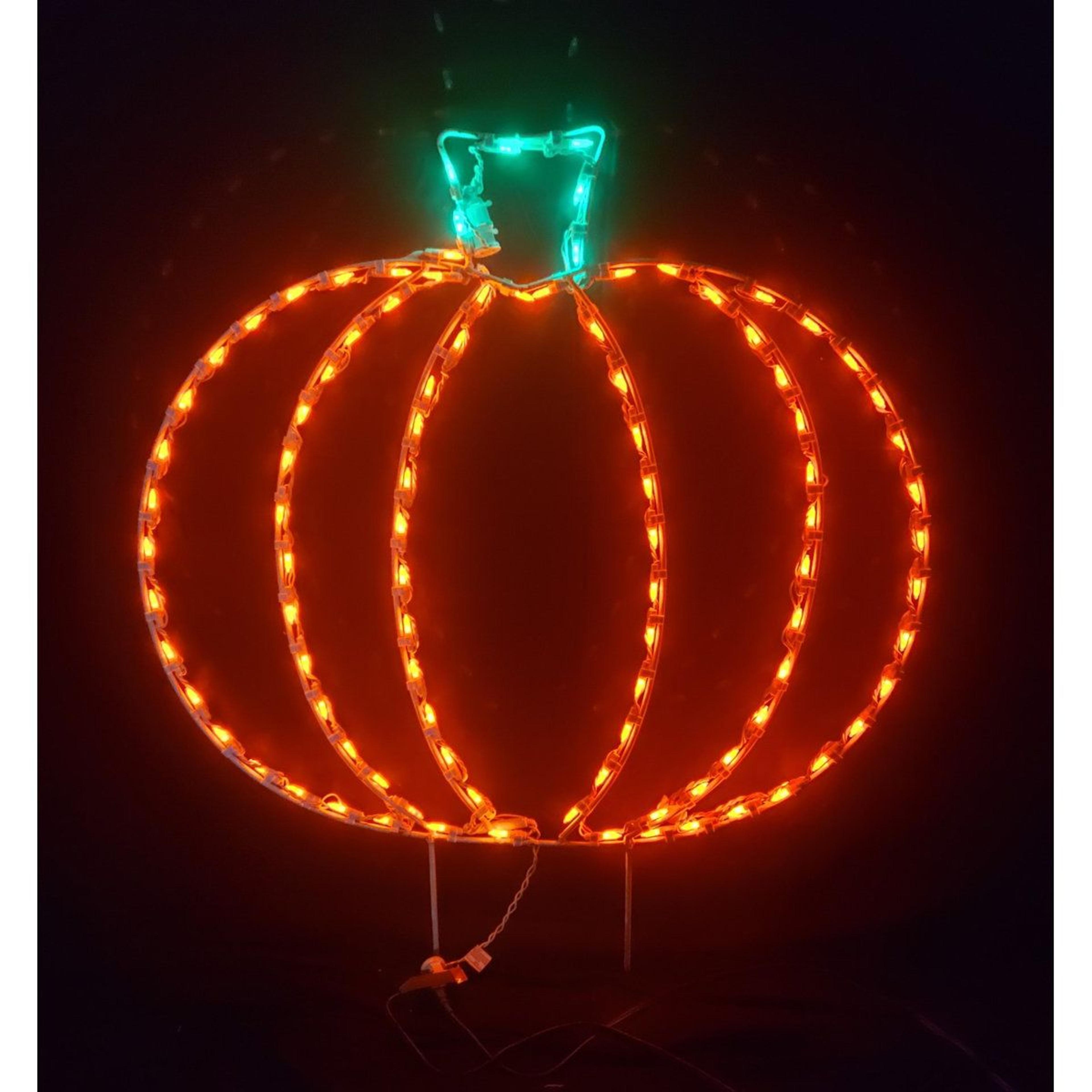 halloween outdoor led decoration with pumpkin theme and metal design