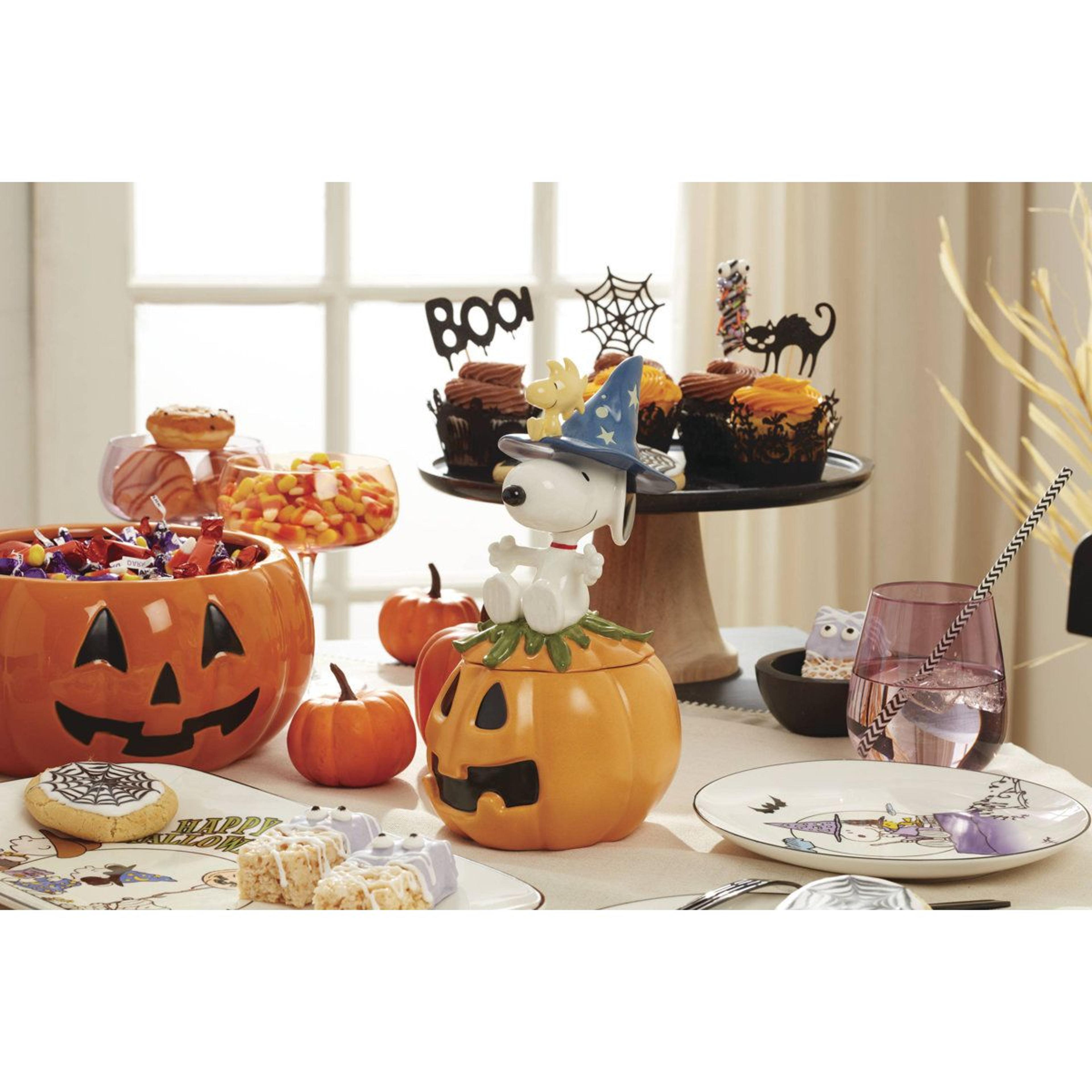 vintage halloween pumpkin candy bowl orange and black porcelain serving bowl