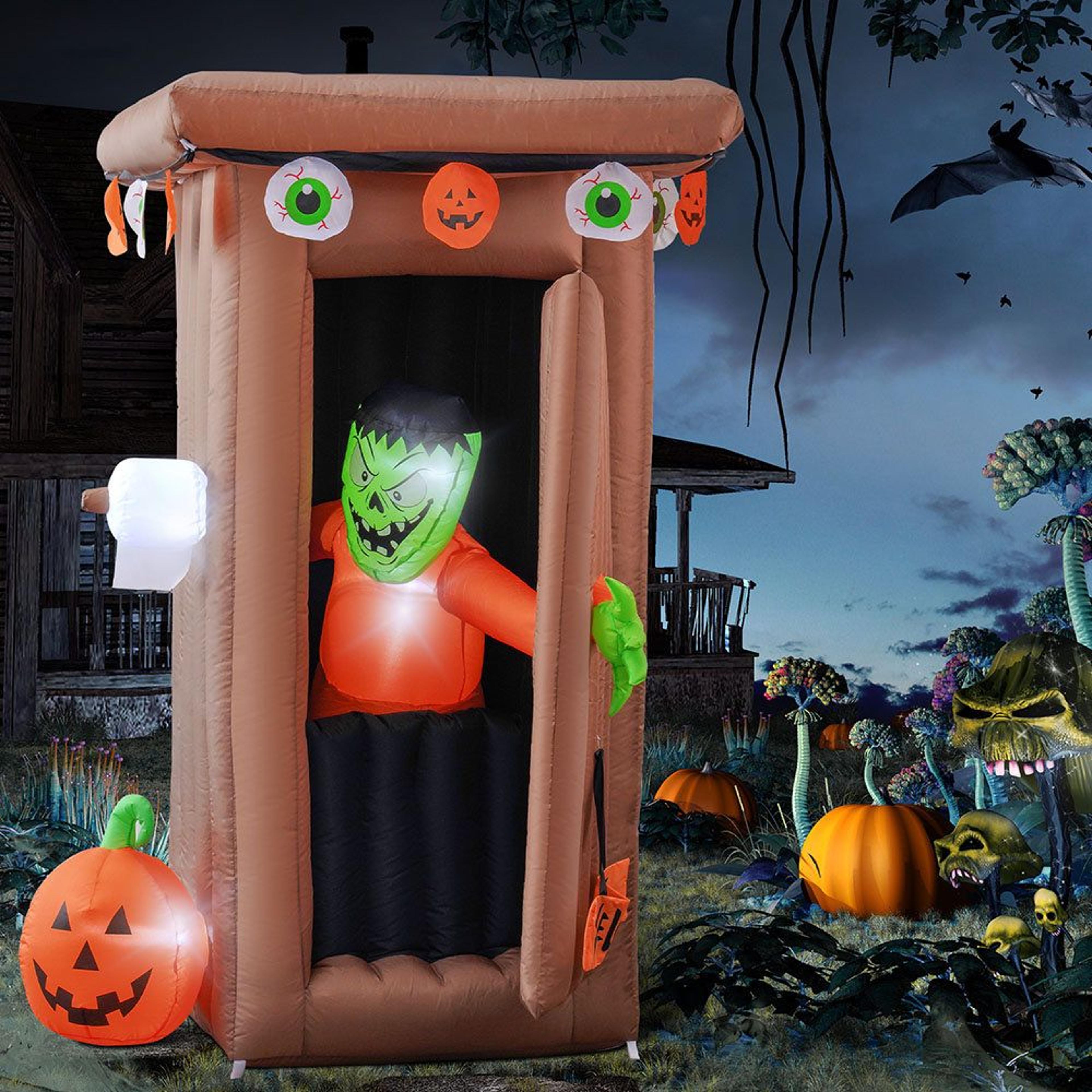 halloween inflatable outdoor decoration with multicolor led lights