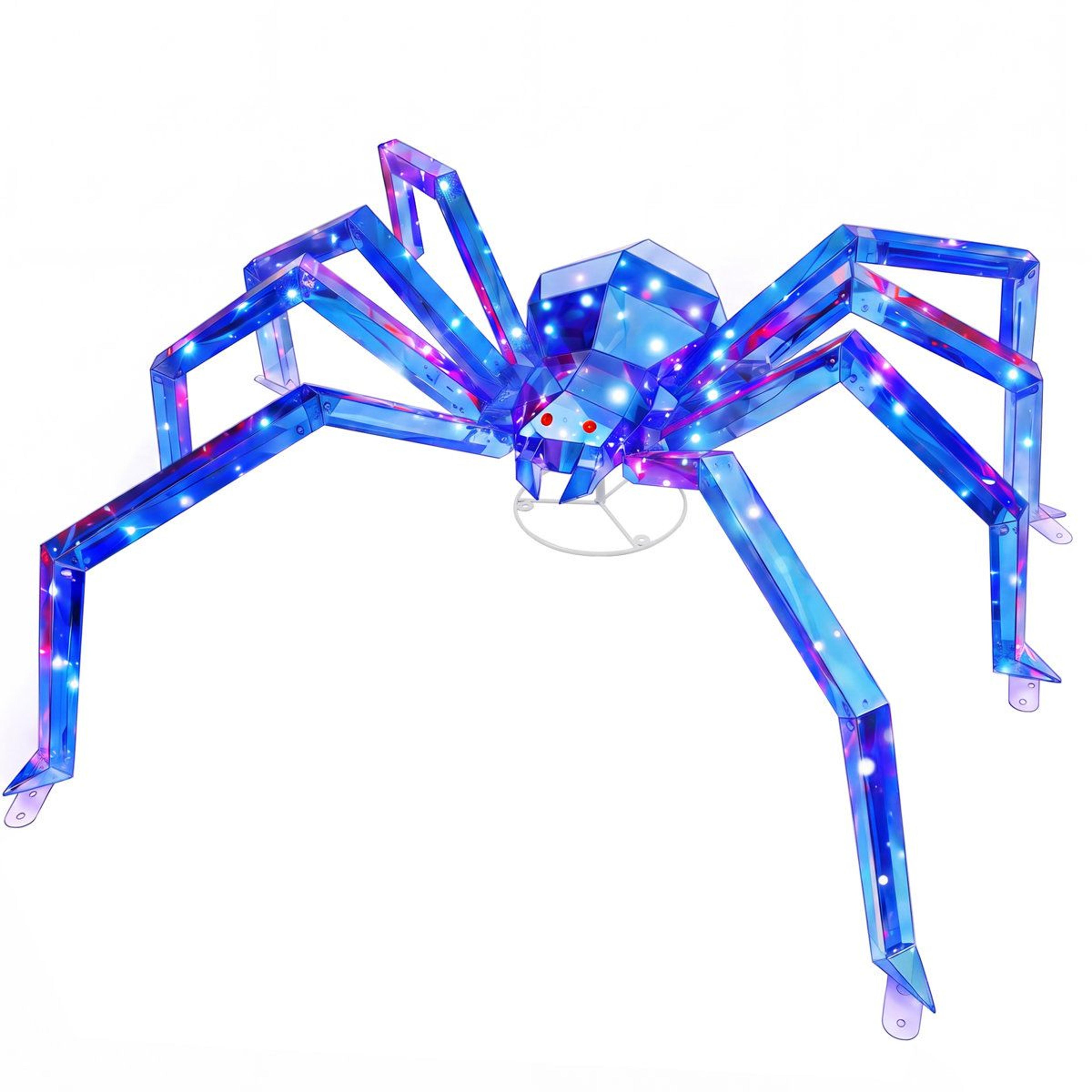 long legged lighted halloween spider outdoor yard decoration with multicolor led lights