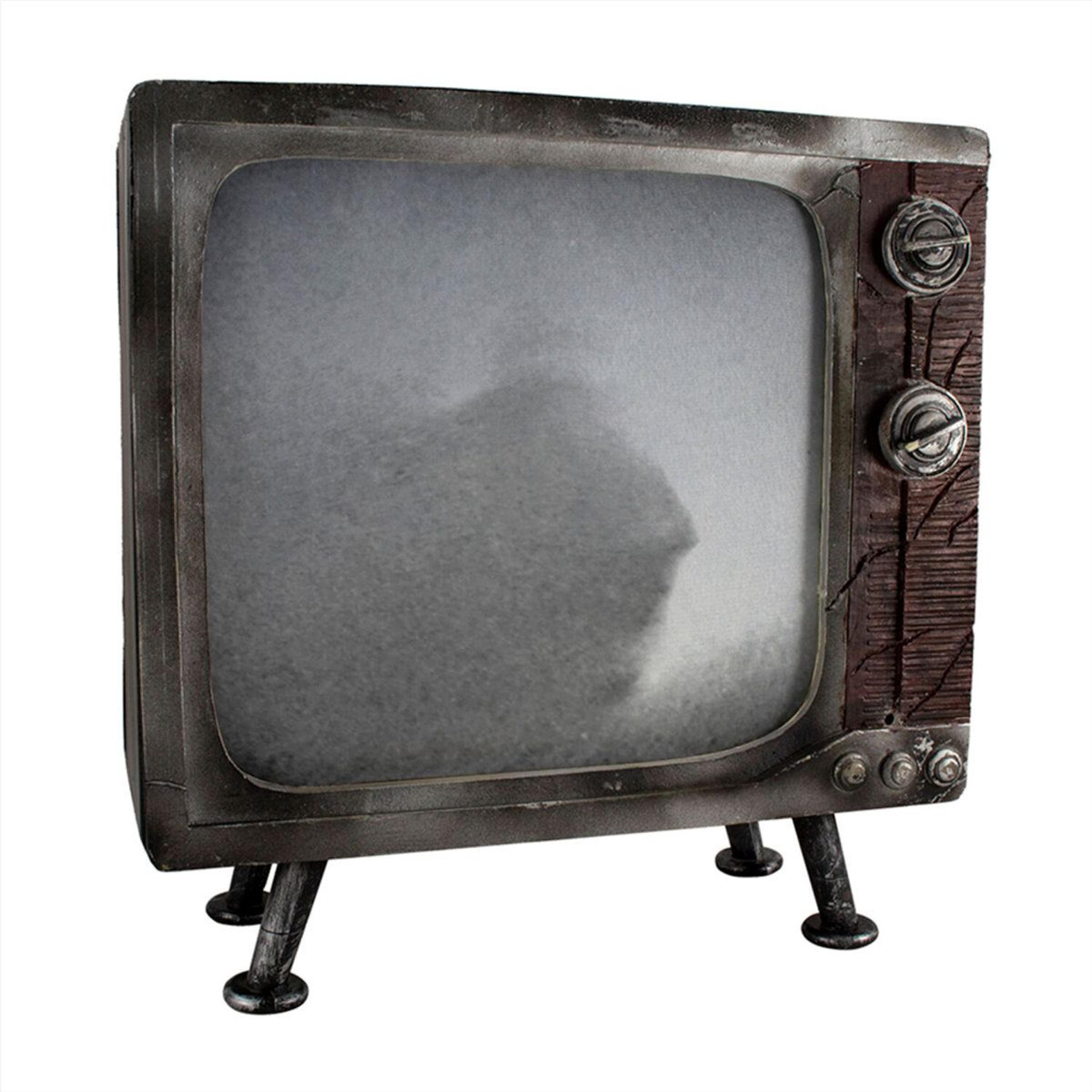 animated haunted tv halloween decoration with motion activation led lights and sound