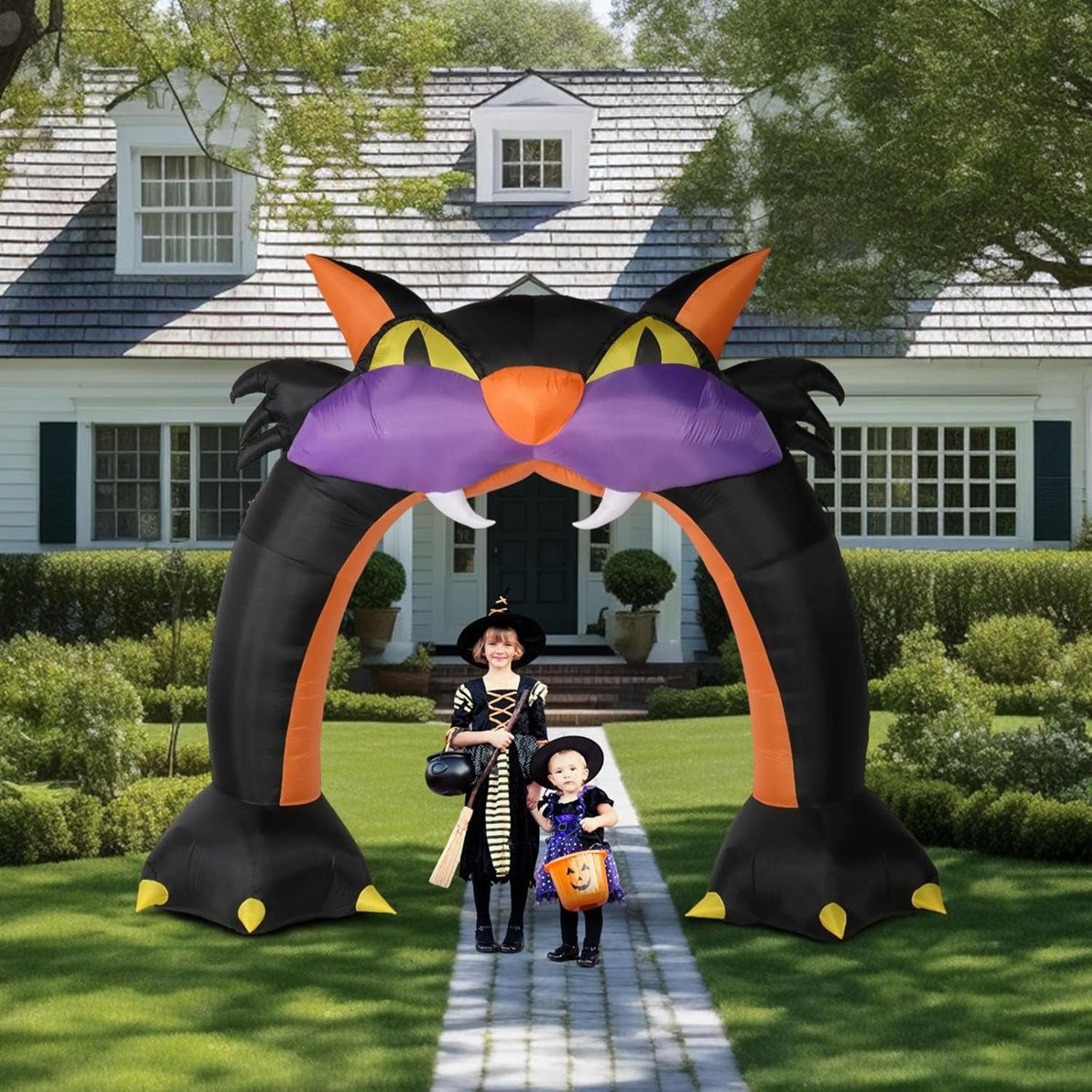 halloween outdoor inflatable decoration with led lights and stakes