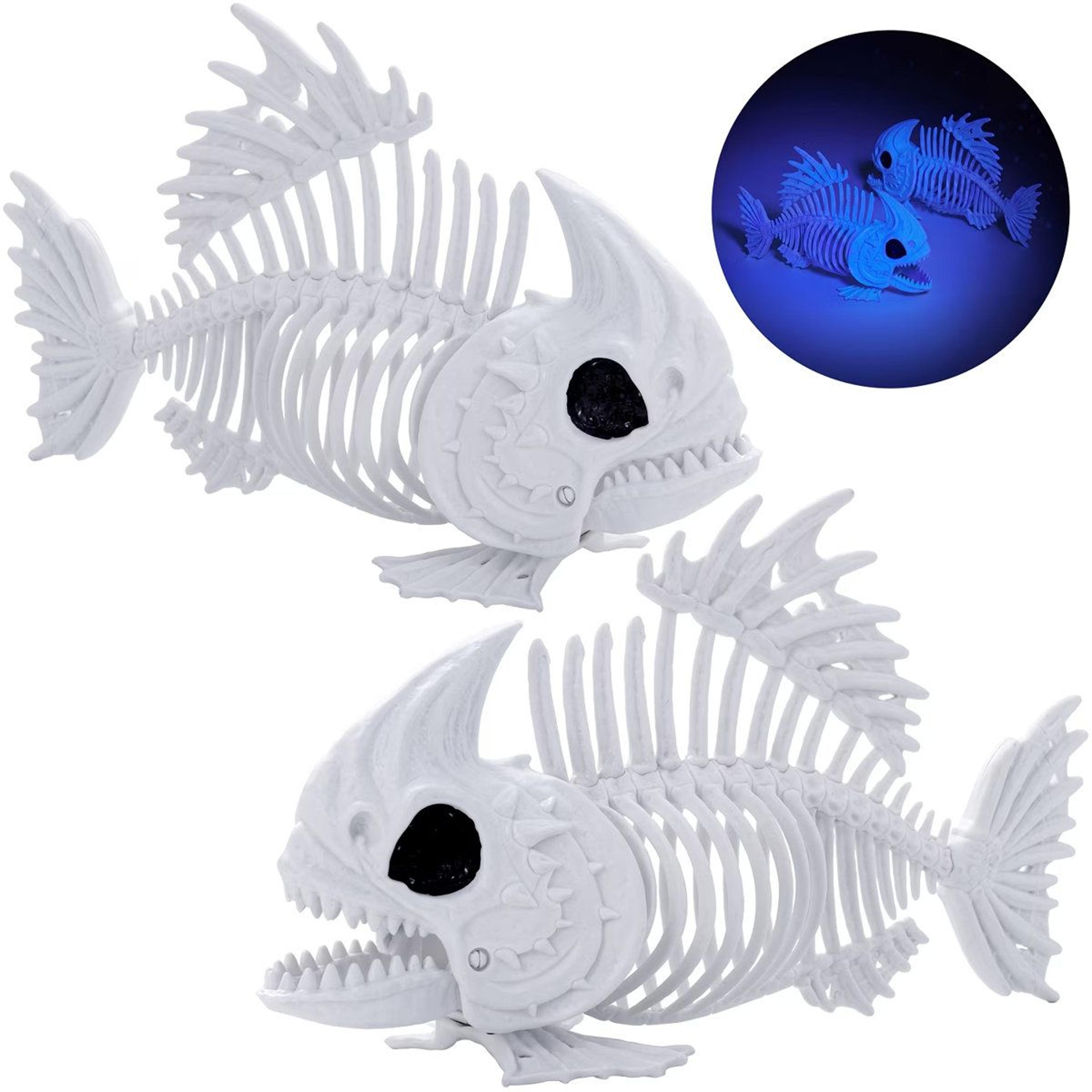 glow in the dark fish skeleton decorative mural