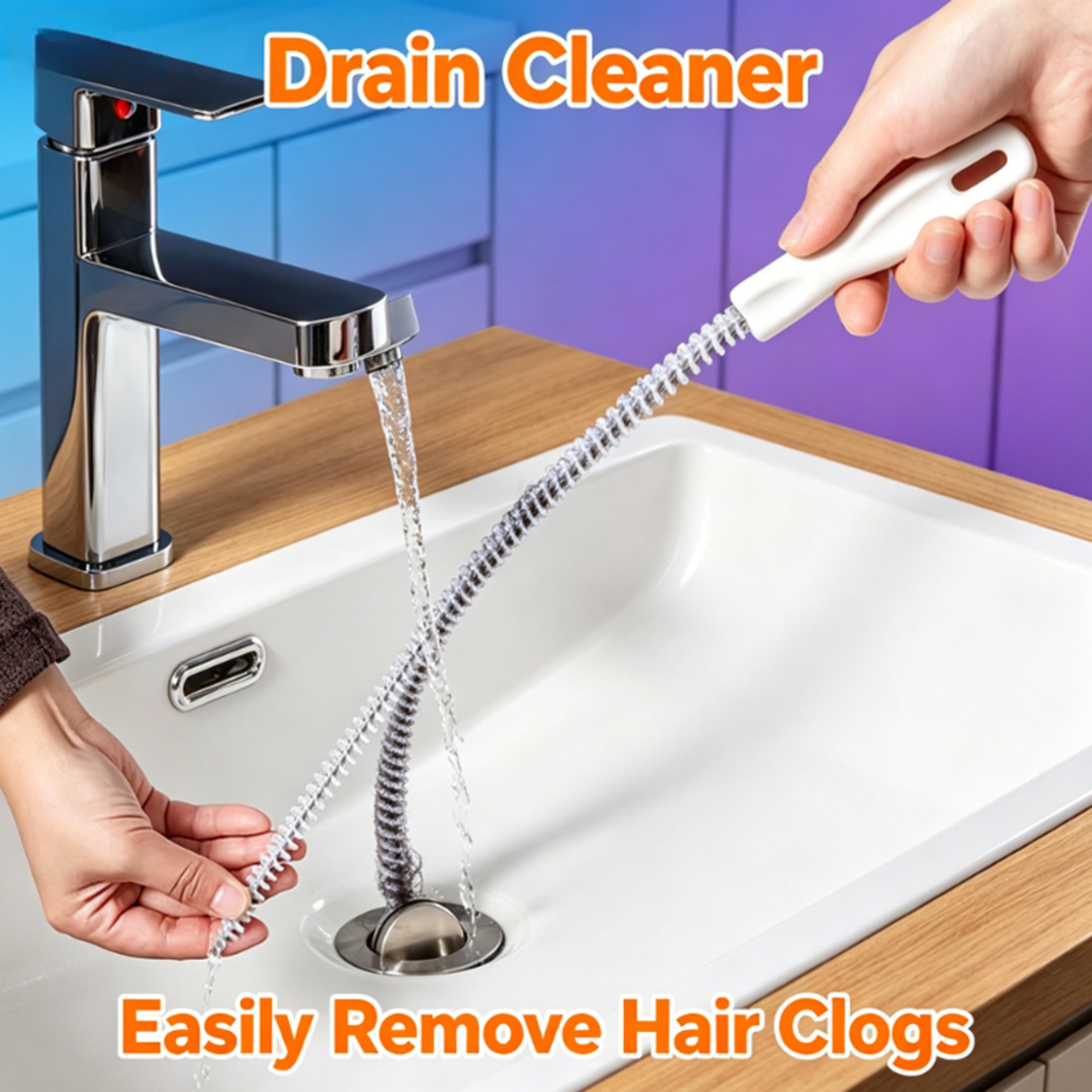flexclean drain clog remover bendable drain cleaning brush for sink, shower & sewer pipes