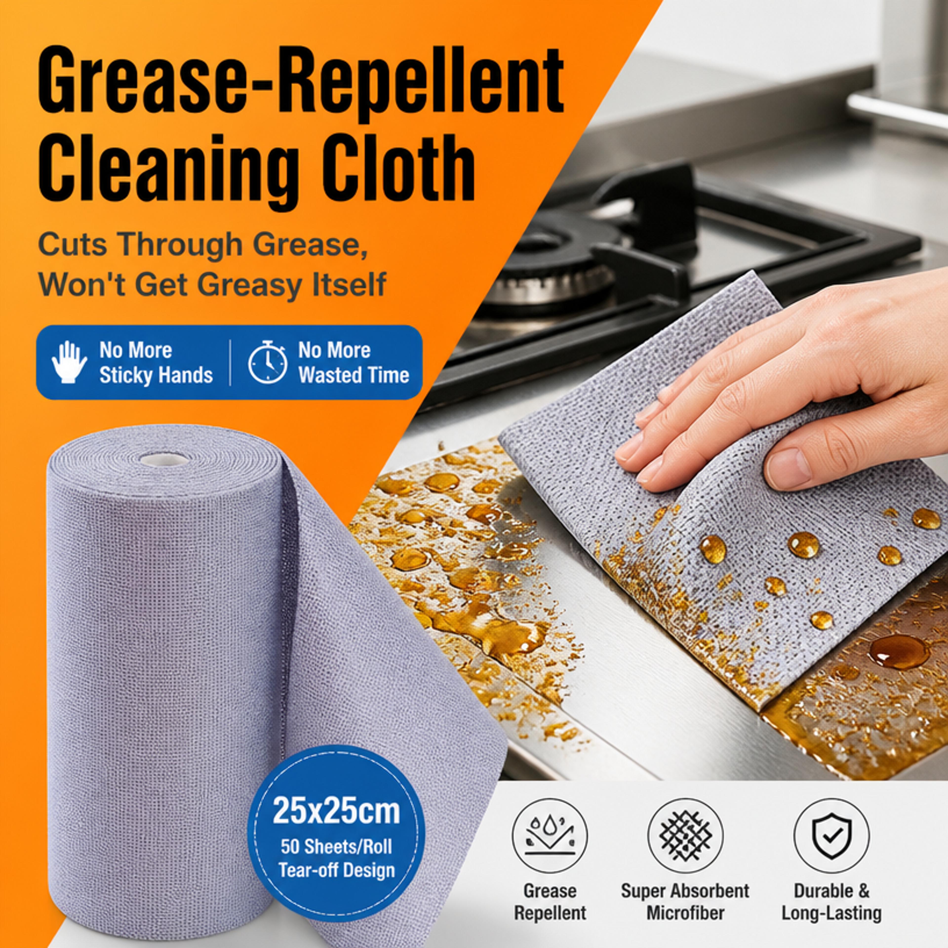 pack microfiber cleaning cloth tear-off kitchen cleaning towels for grease and everyday messes