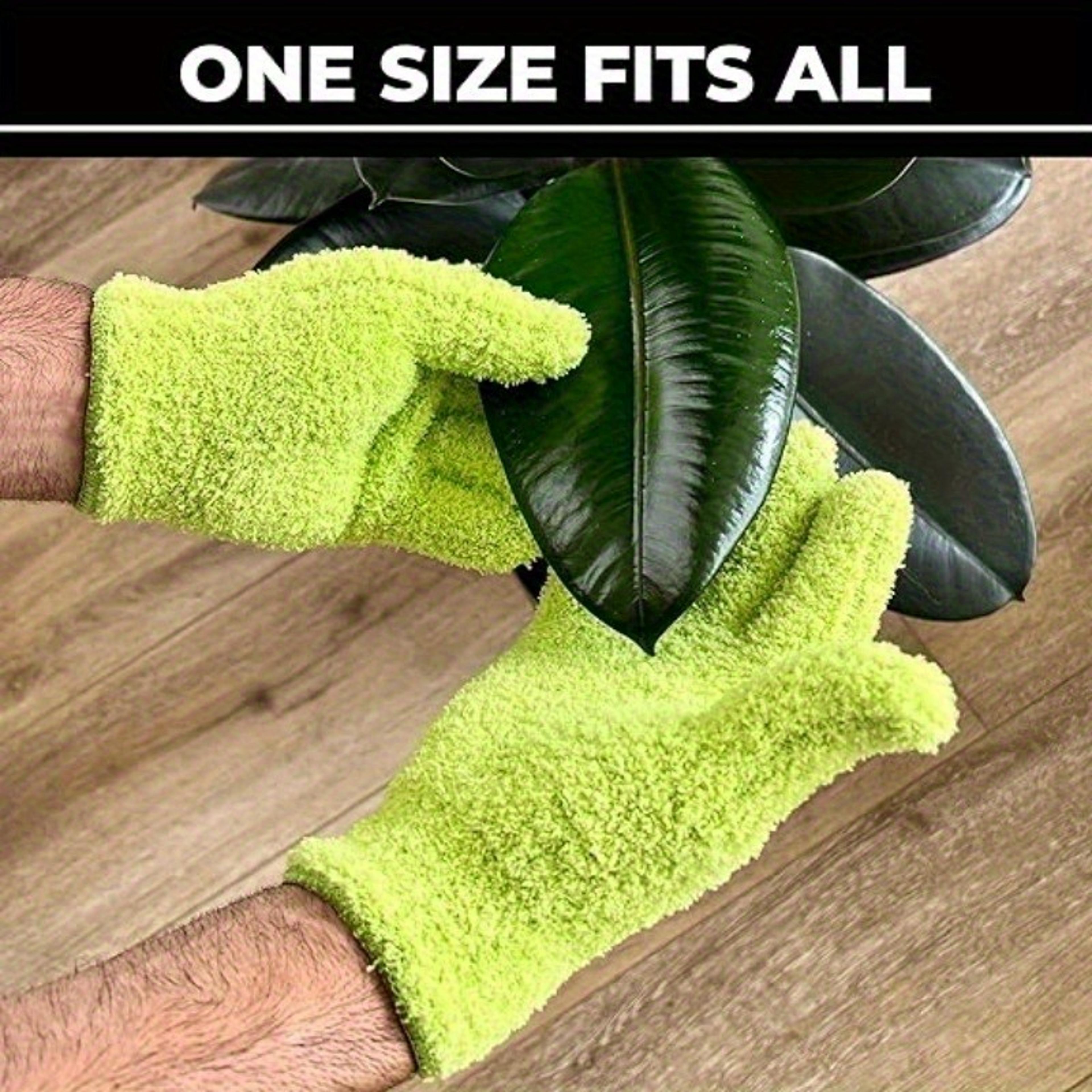 premium microfiber dusting gloves reusable cleaning mitts for home, car, kitchen & furniture