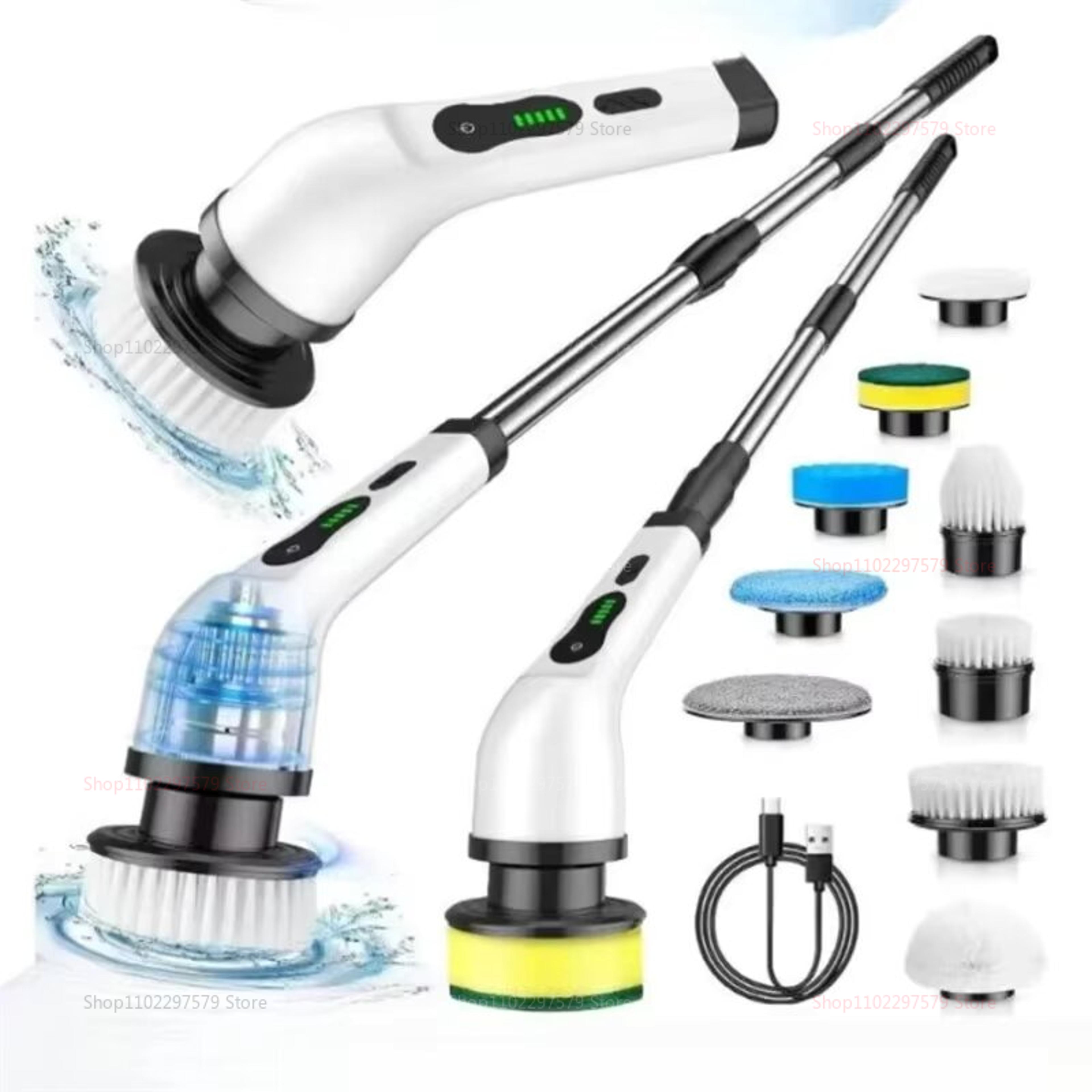 electric spin scrubber cordless power cleaning brush with adjustable handle