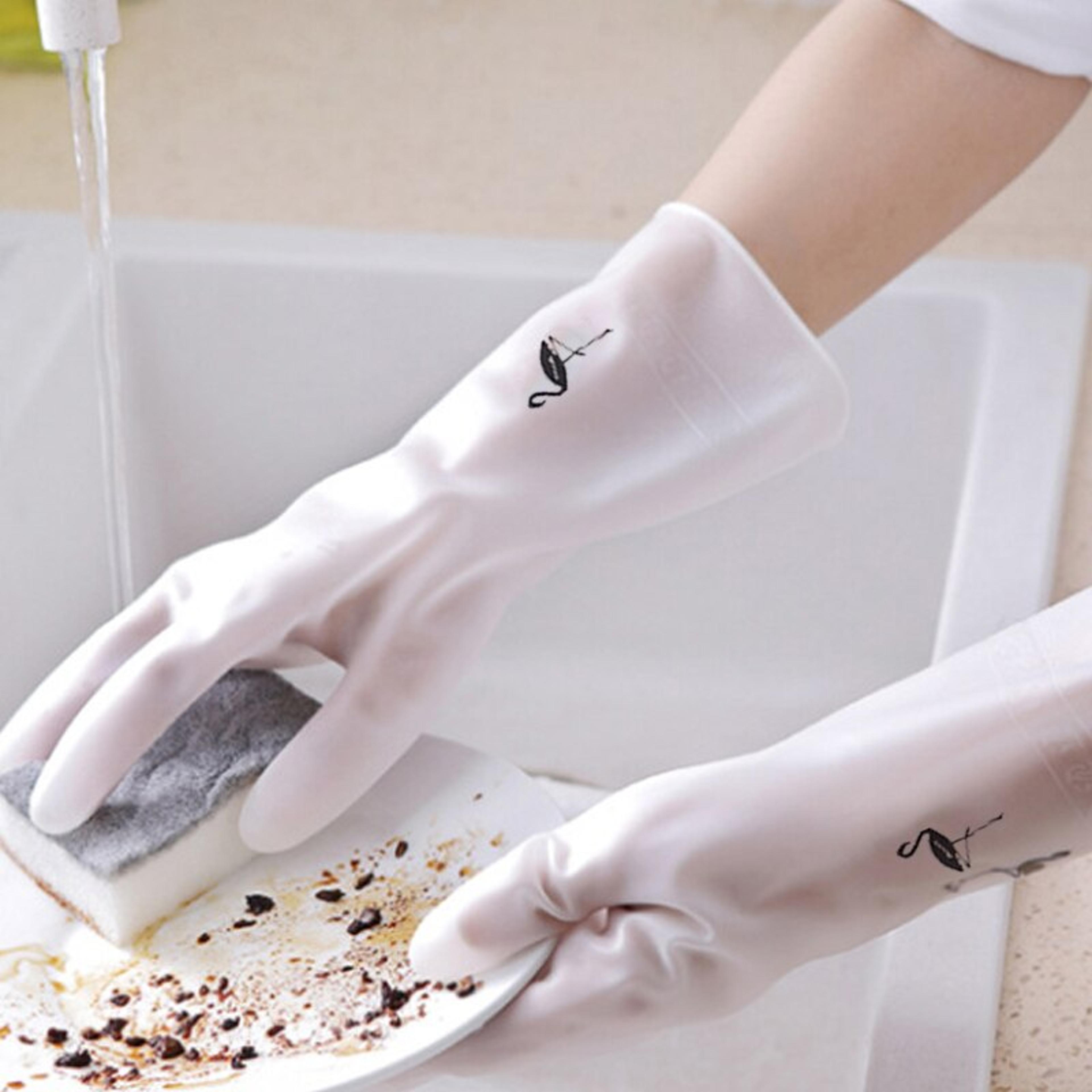 waterproof dishwashing gloves reusable latex rubber kitchen cleaning gloves