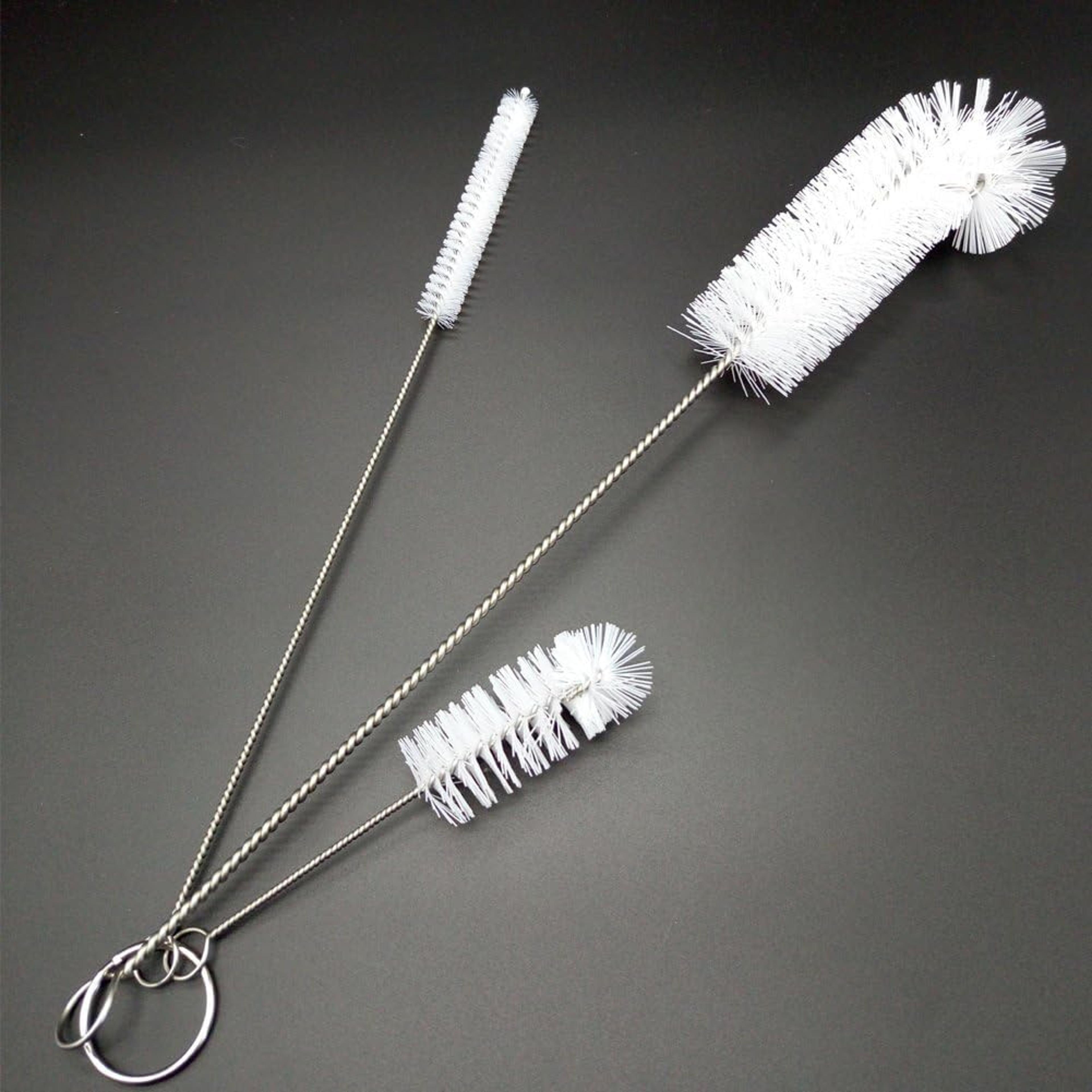 bottle cleaning brush set with nylon bristles for water bottles, cups & kitchen cleaning