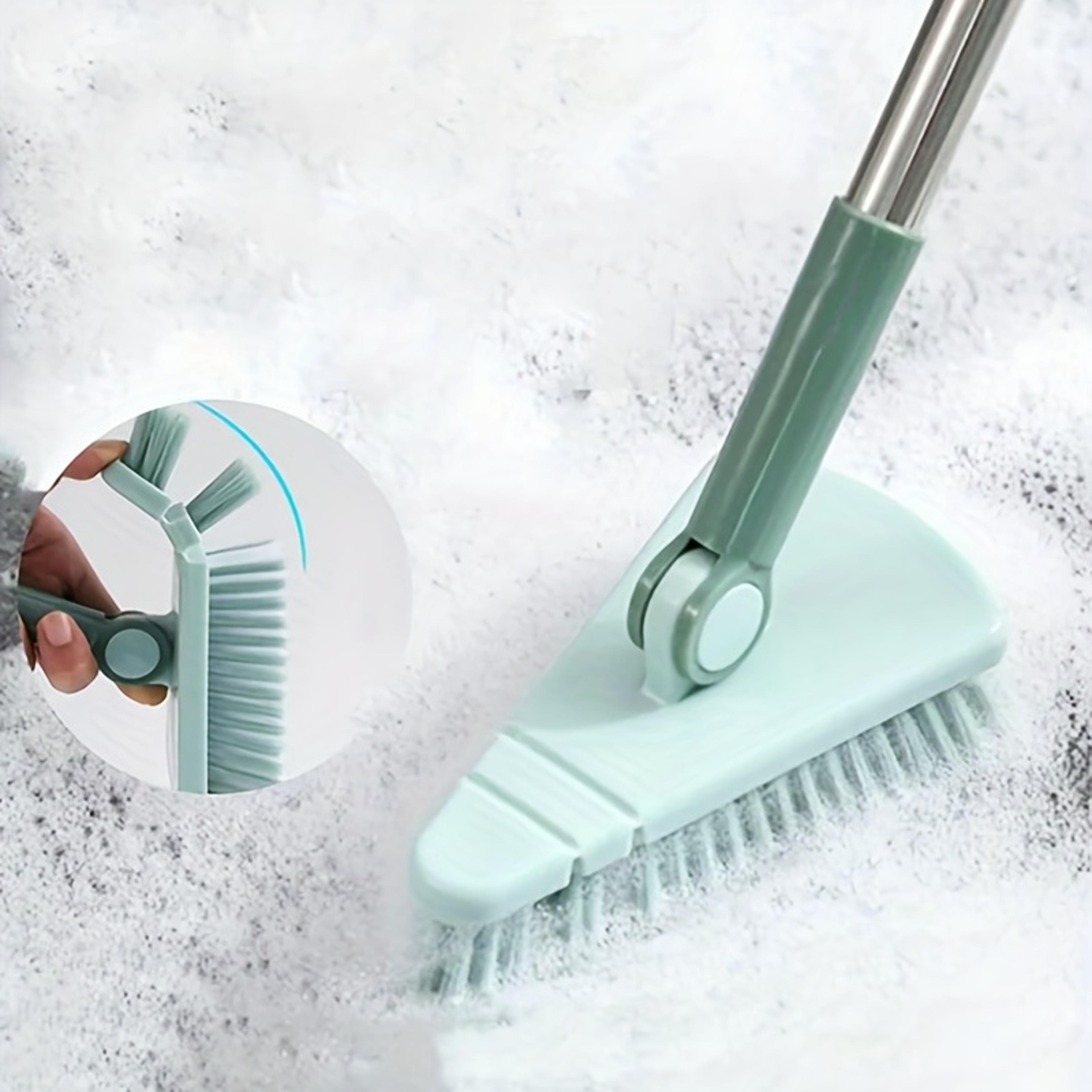 triangle floor brush with long handle for bathroom floor gap & corner cleaning