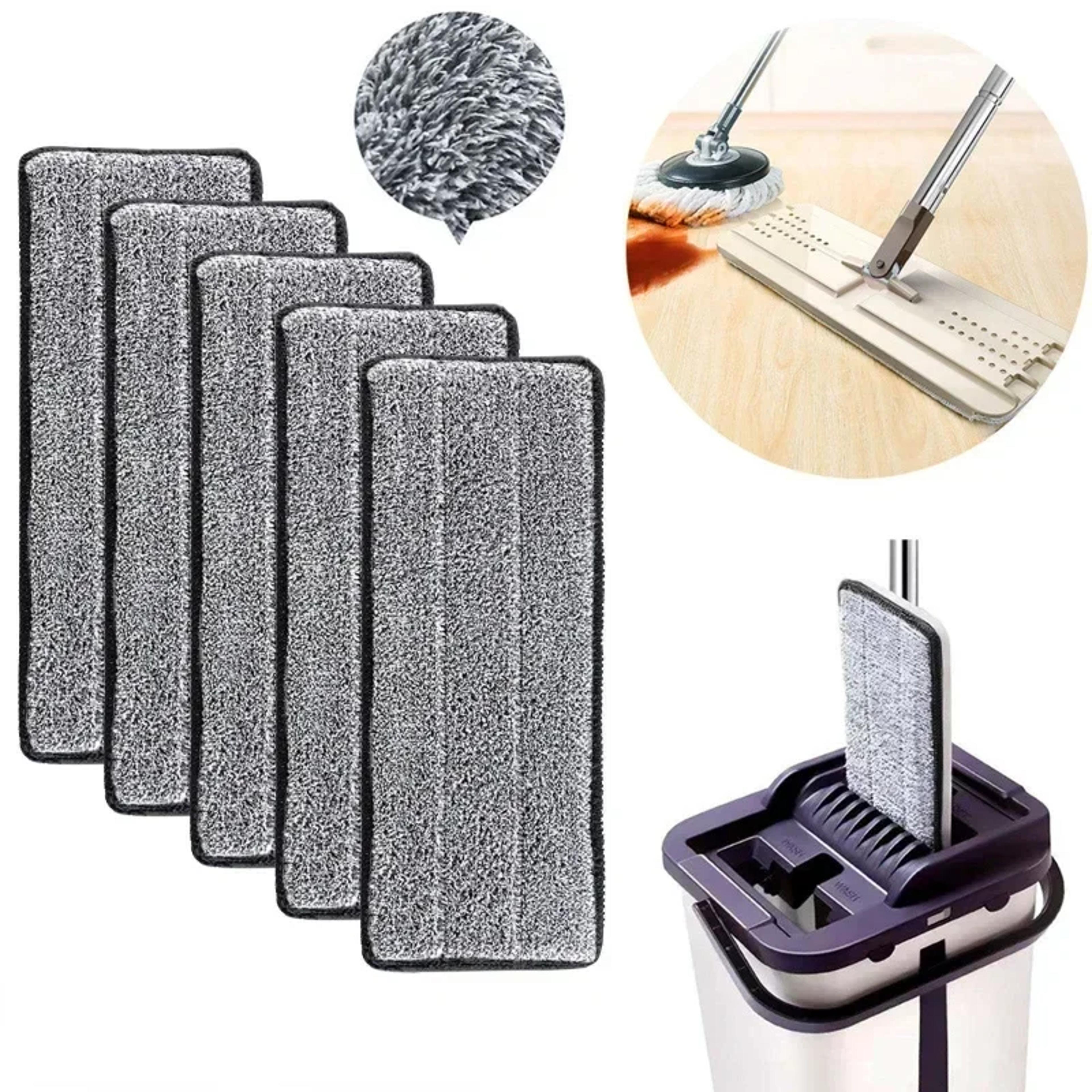 microfiber mop replacement head washable flat mop pads for streak-free floor cleaning