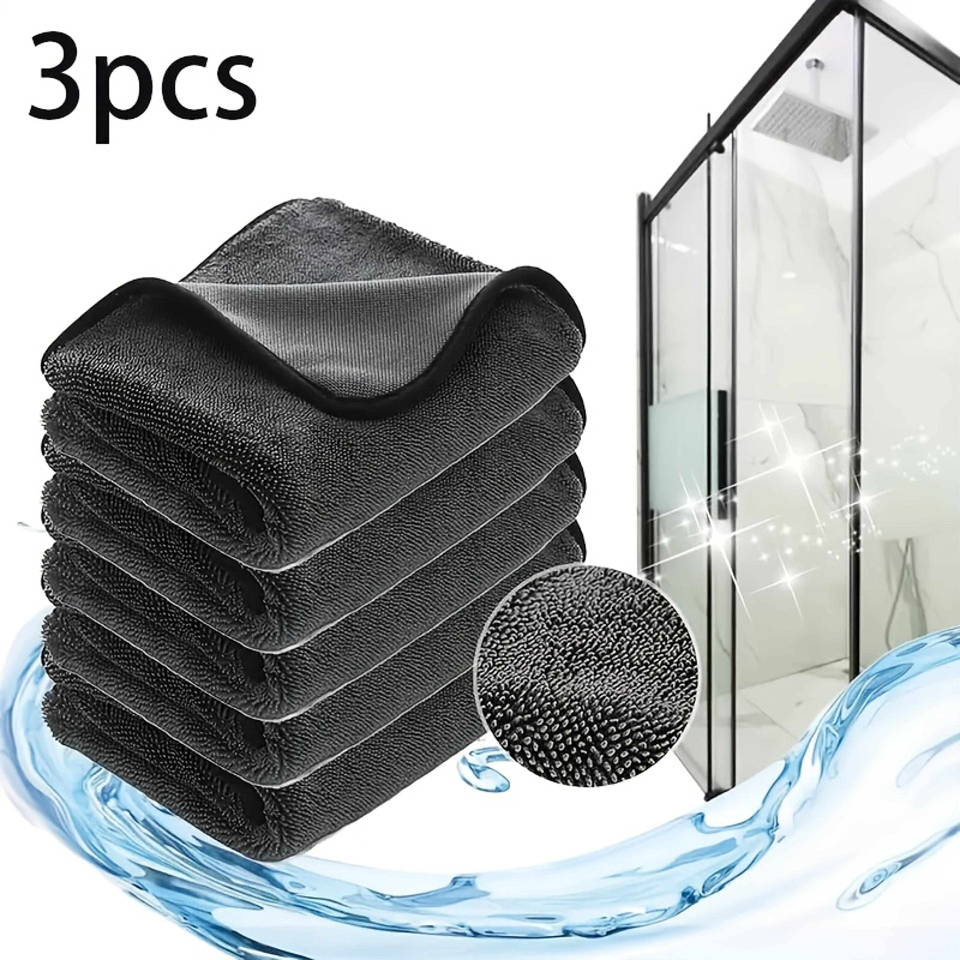 magic microfiber cleaning cloth 3-pack – streak-free reusable cleaning towels for glass, kitchen & home