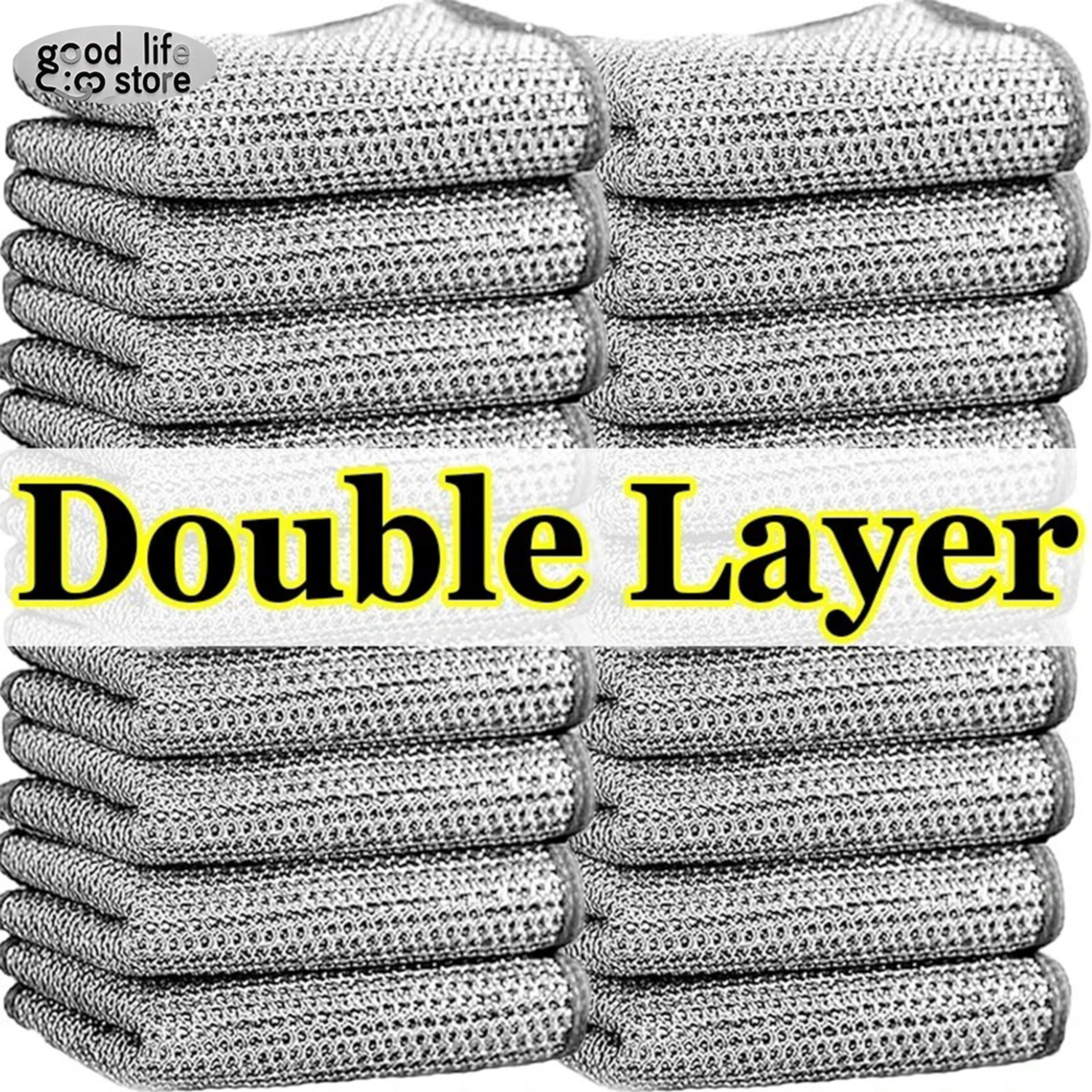 pack steel wire cleaning cloth non scratch kitchen scrub cloth for pots, pans & dishes