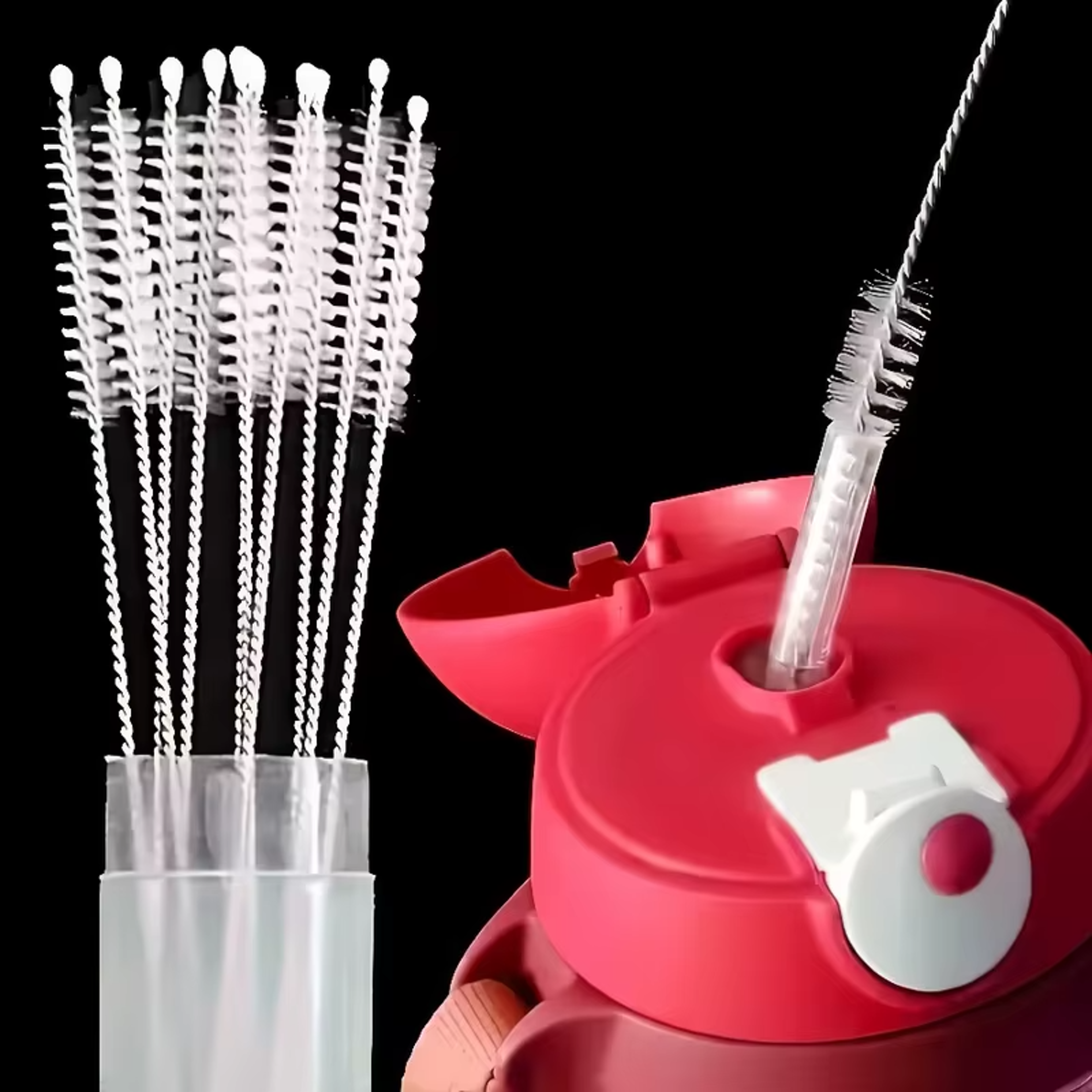 piece straw cleaning brush set for reusable metal & glass drinking straws